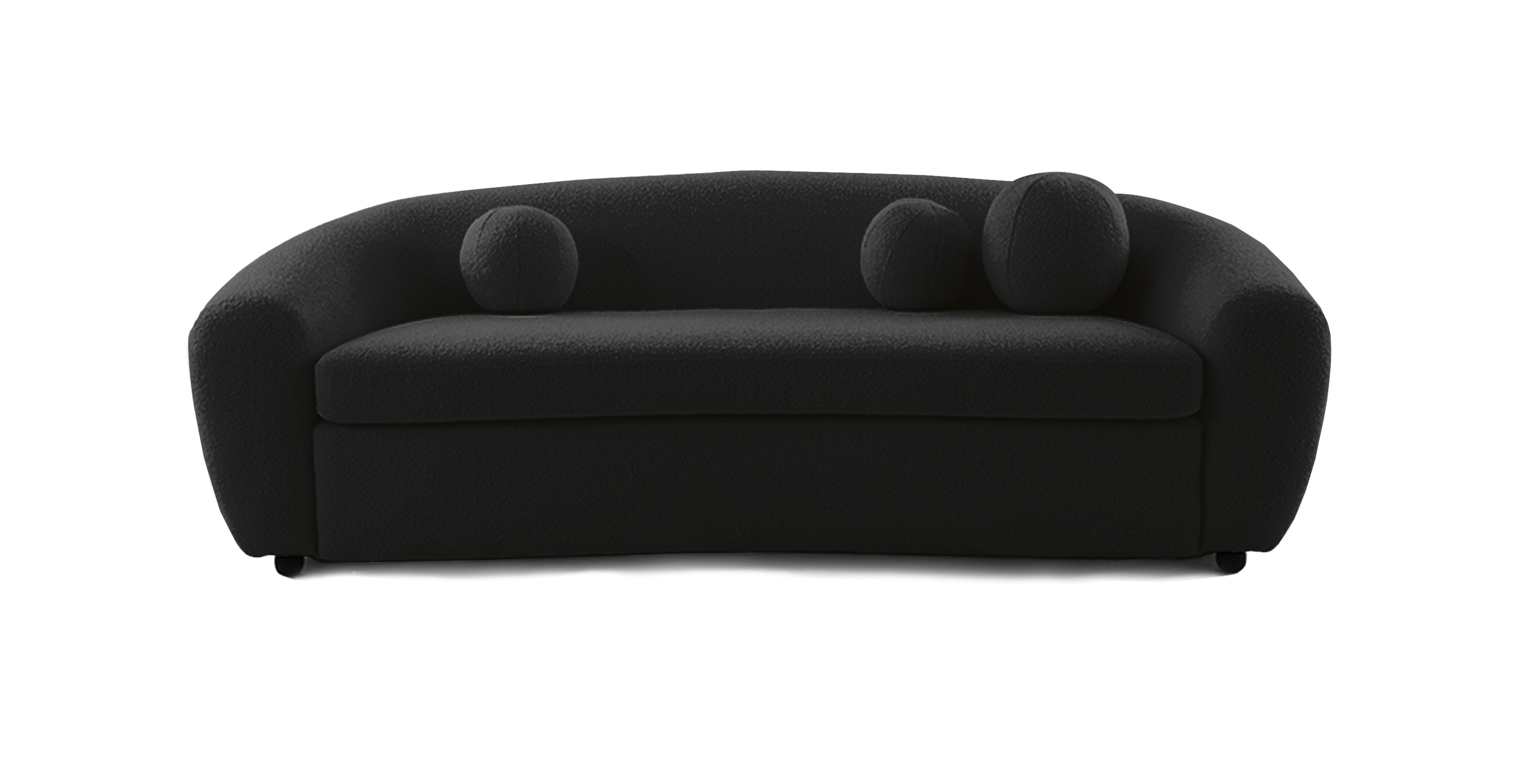 Curved Boucle Sofa Fabric -  Black Boucle Boucle