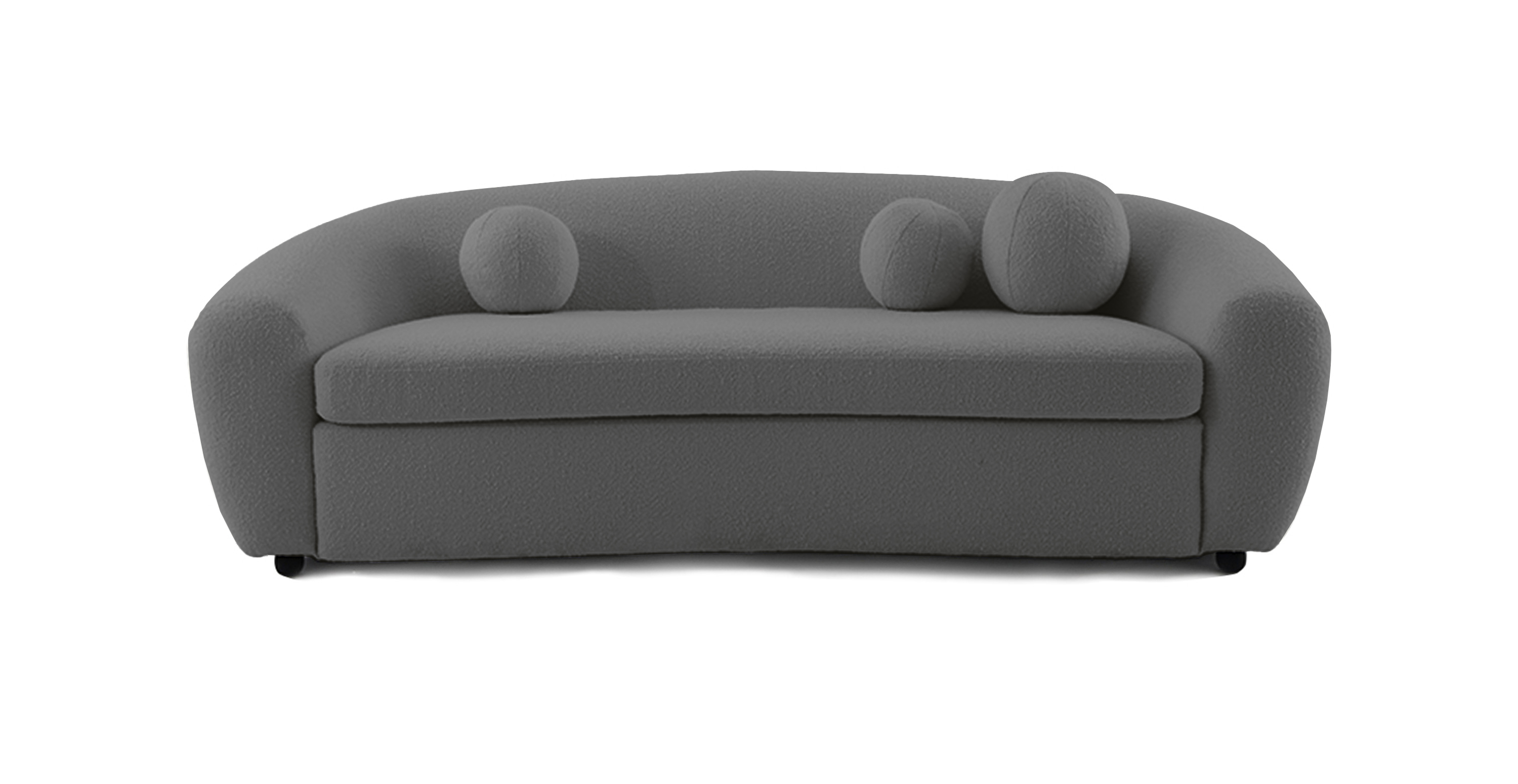 Curved Boucle Sofa Fabric -  Gray Boucle Boucle