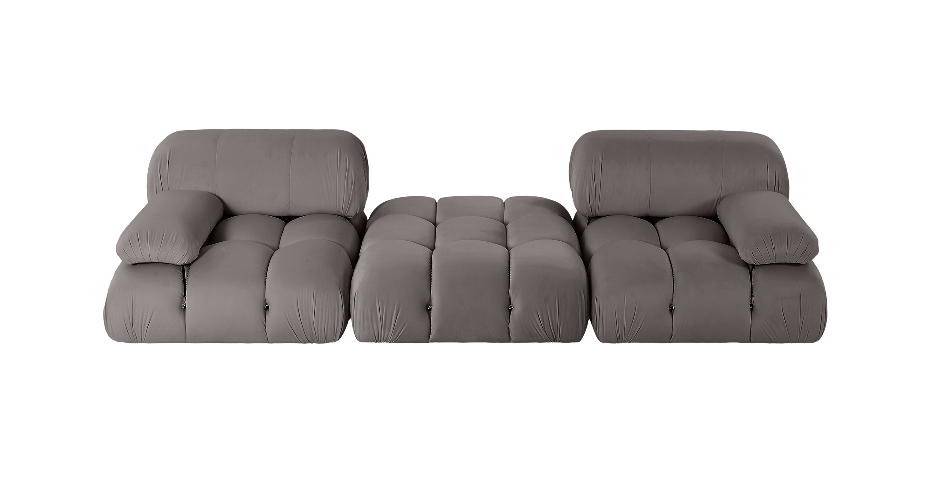 Mario Bellini Modular Sectional Sofa | Configuration D - Velvet Iron Grey Velvet