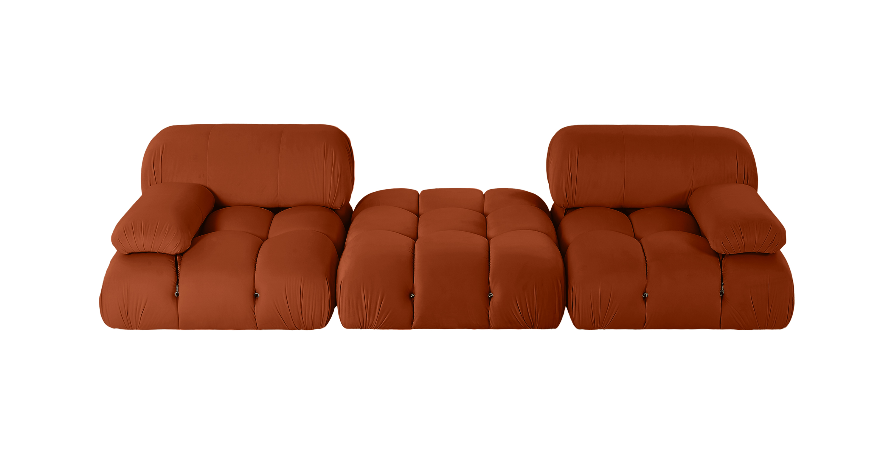 Mario Bellini Modular Sectional Sofa | Configuration D -  Velvet Rust Orange Velvet