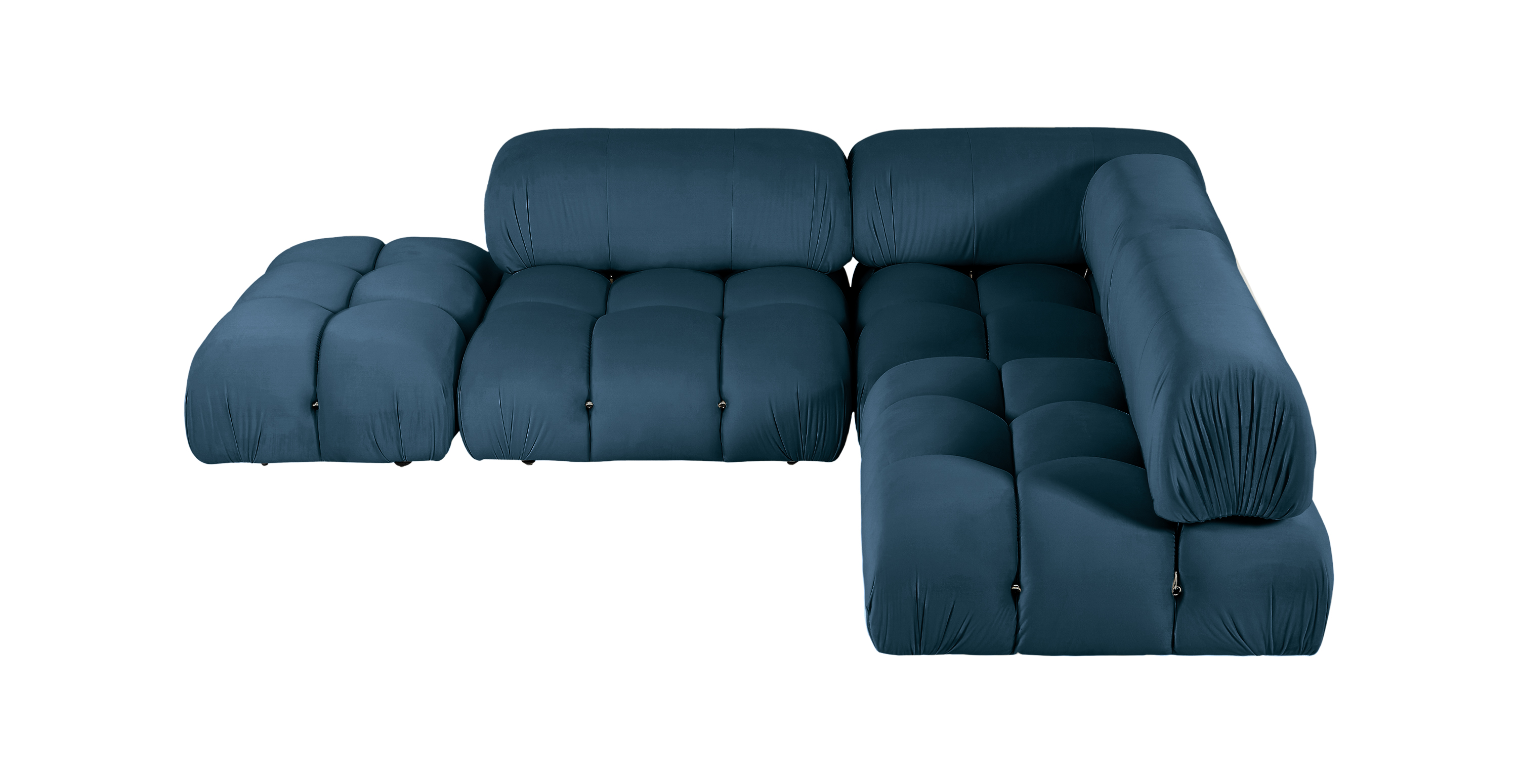 Italian Mario Bellini Modular Sectional Sofa | Configuration E -  Royal Blue Velvet Velvet