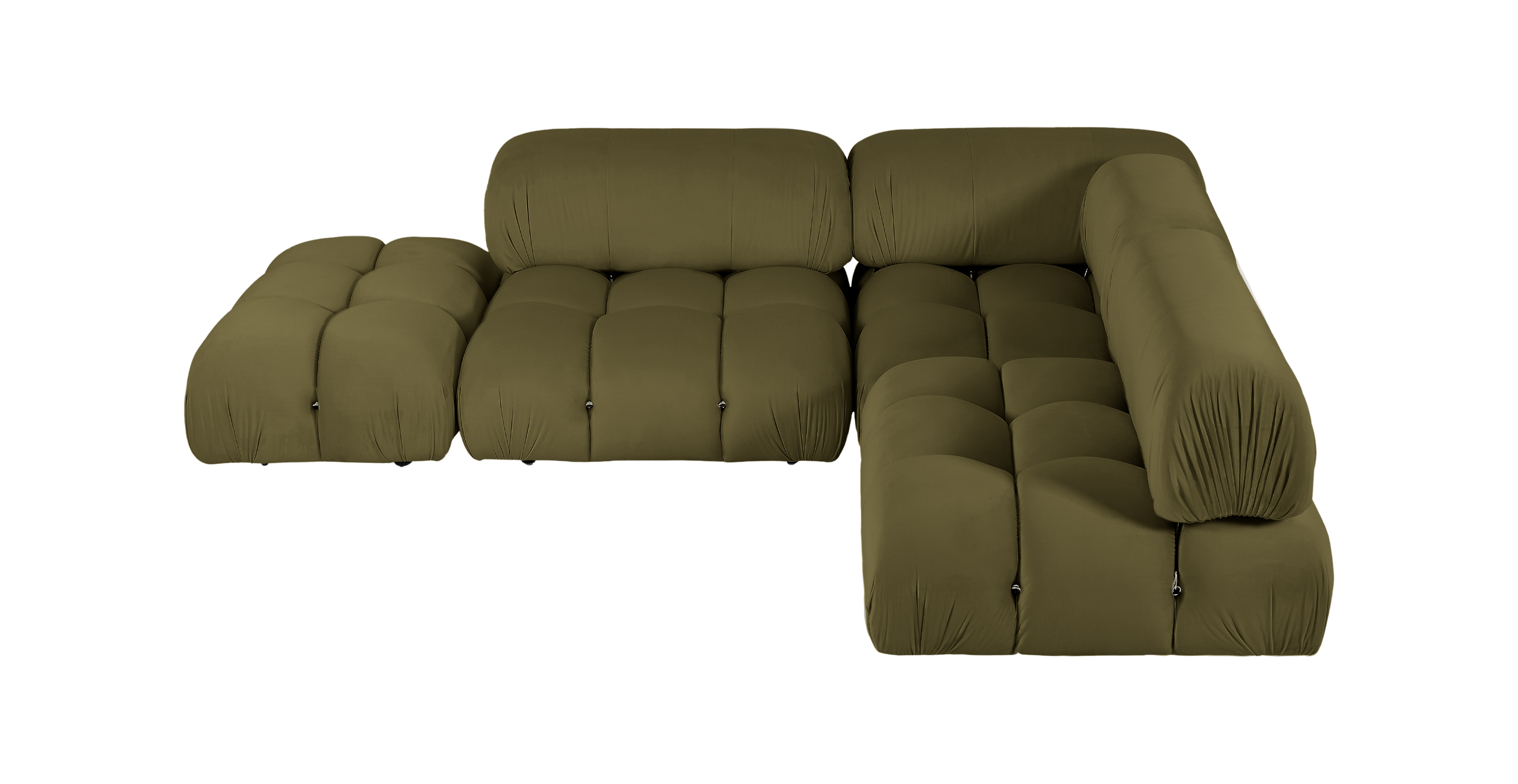 Mario Bellini Modular Sectional Sofa | Configuration E -  Velvet Army Green Velvet