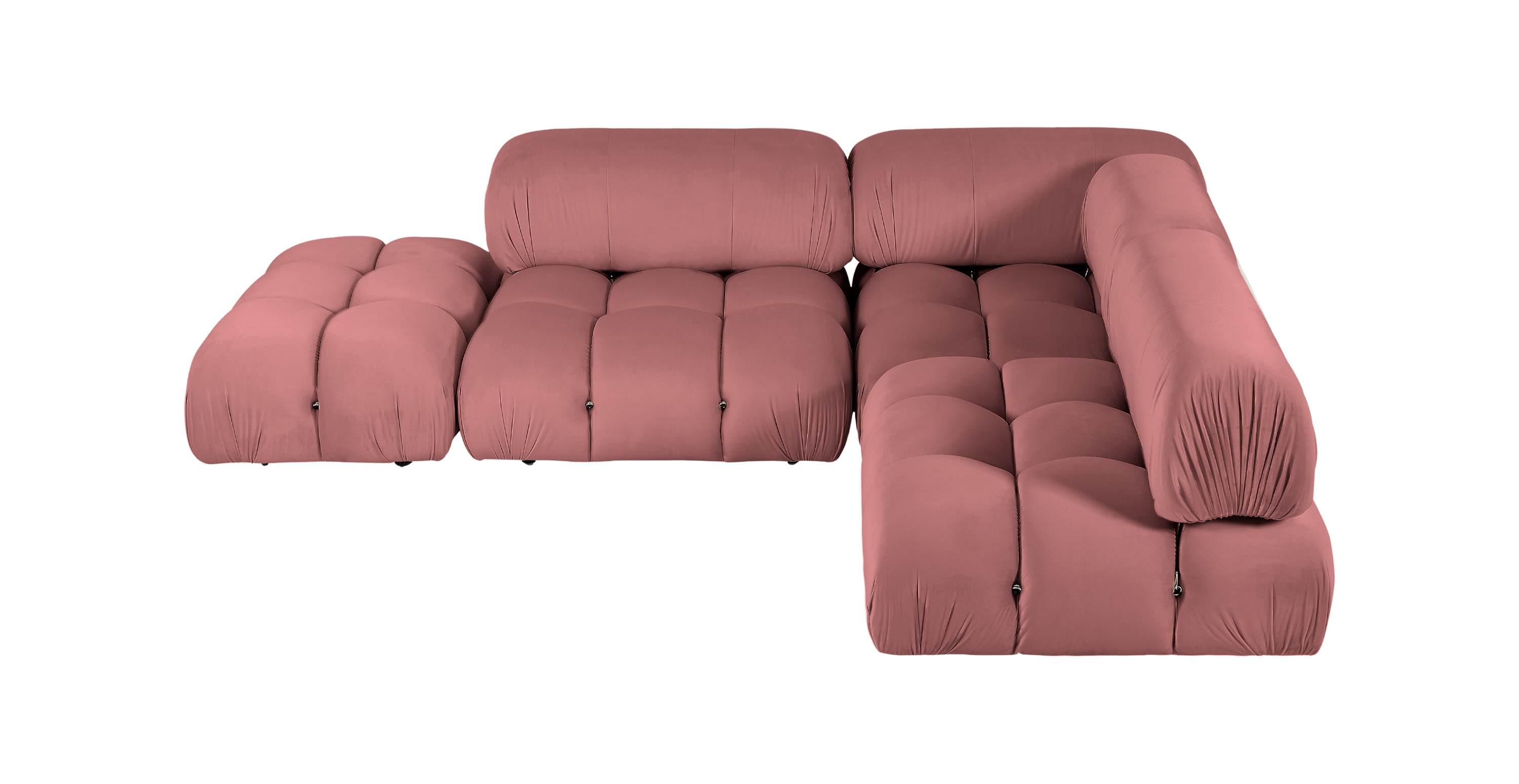 Mario Bellini Modular Sectional Sofa | Configuration E -  Velvet River Rouge Velvet