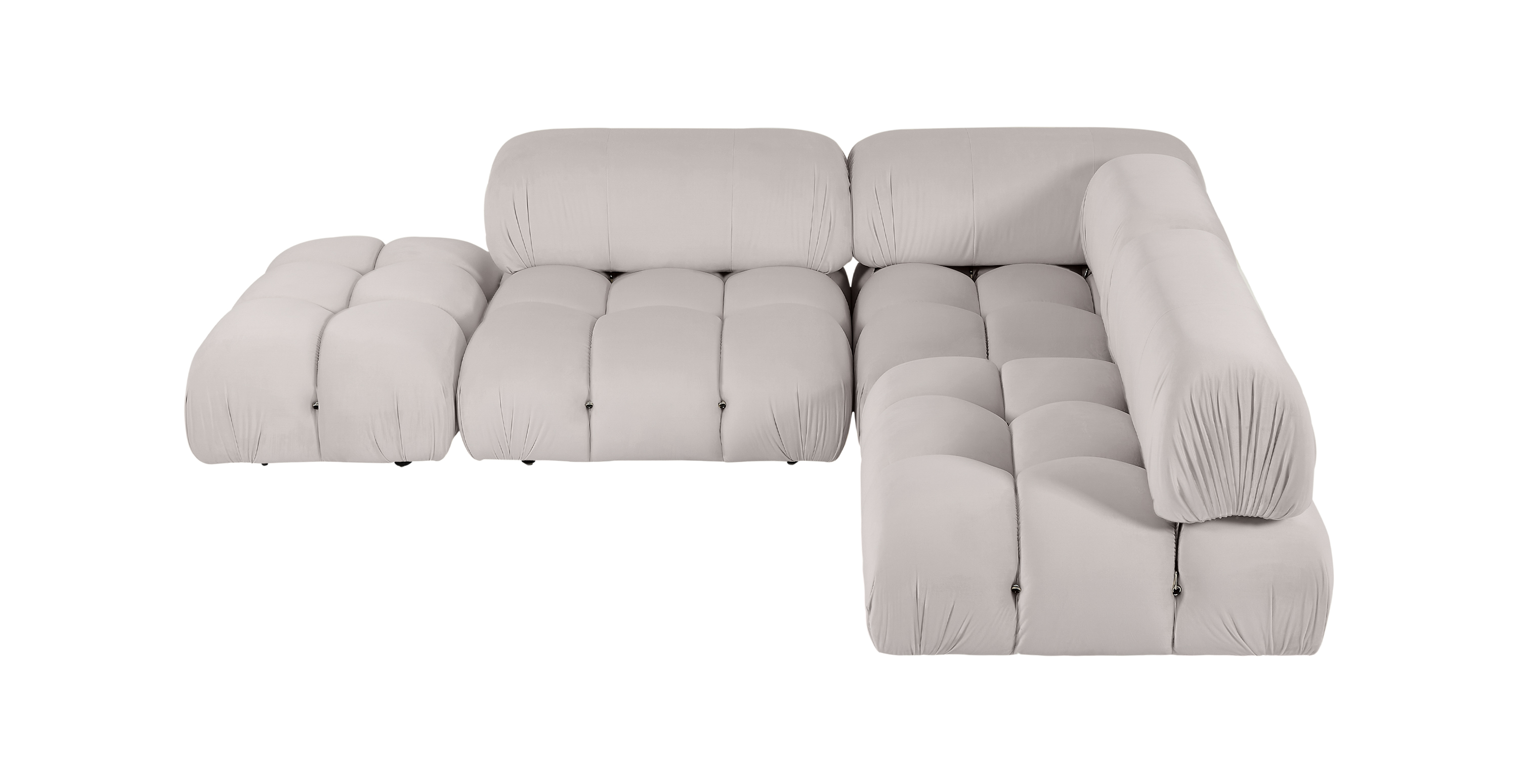 Mario Bellini Modular Sectional Sofa | Configuration E -  Velvet Light Gray Velvet