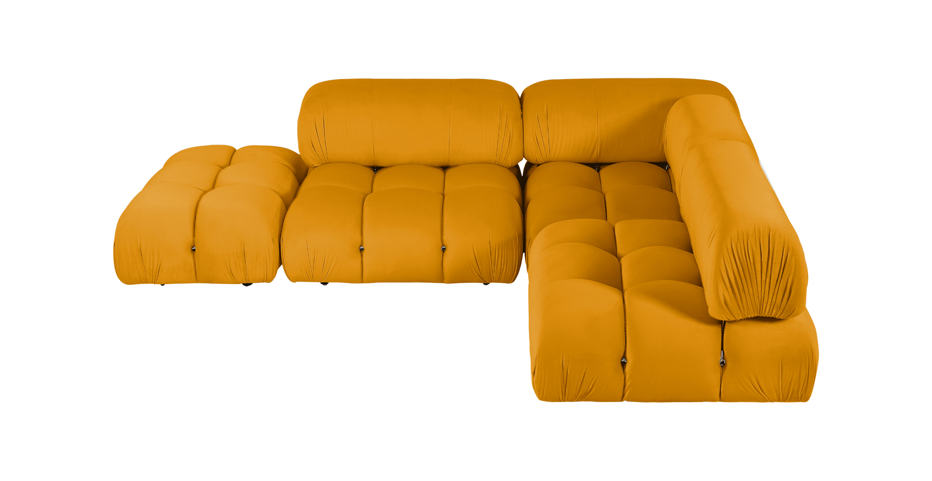 Mid Century Modern Mario Bellini Modular Sectional Sofa | Configuration E -  Mustard Velvet Velvet