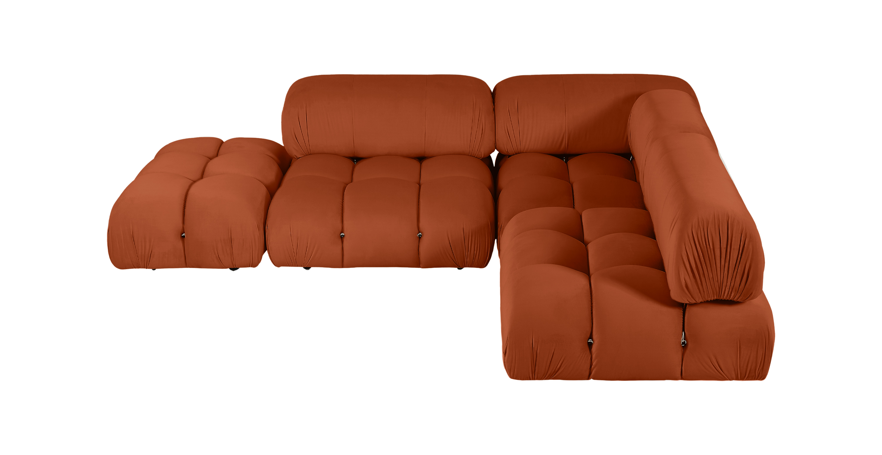 Mario Bellini Modular Sectional Sofa | Configuration E -  Velvet Rust Orange Velvet