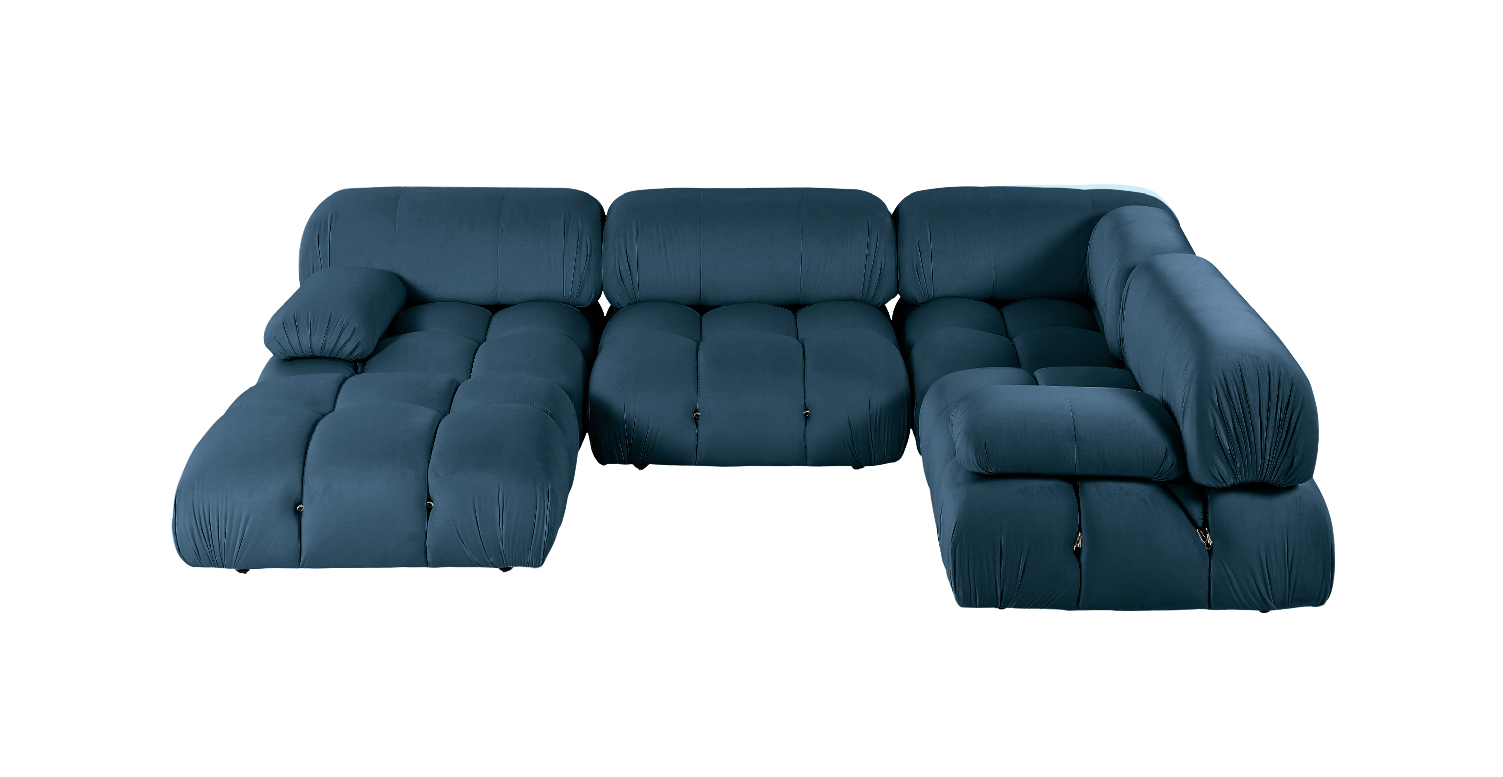 Mario Bellini Modular Sectional Sofa | Configuration G - Velvet Royal Blue Velvet