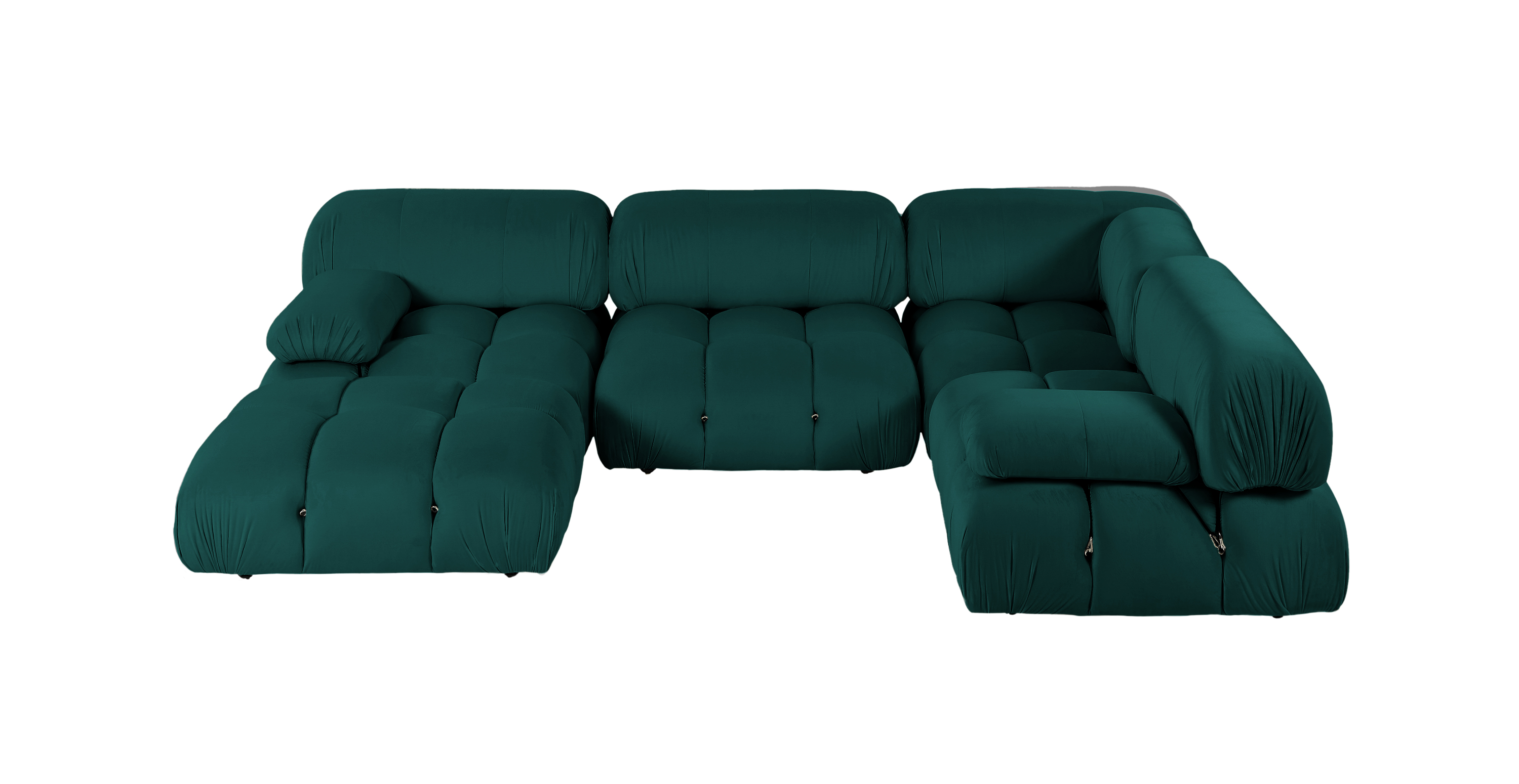 Mid Century Modern Mario Bellini Modular Sectional Sofa | Configuration G -  Dark Green Velvet Velvet