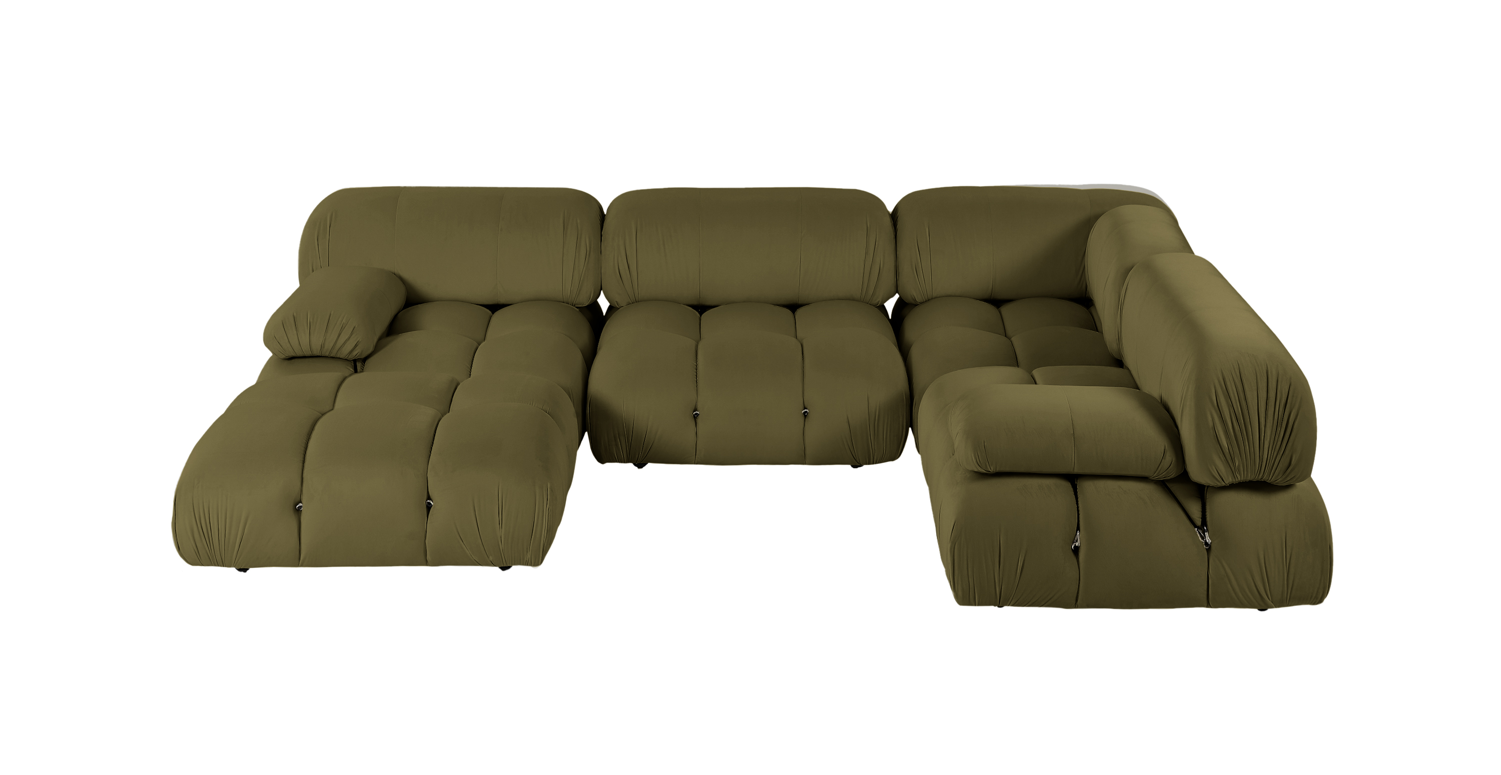 Mario Bellini Modular Sectional Sofa | Configuration G - Velvet Army Green Velvet