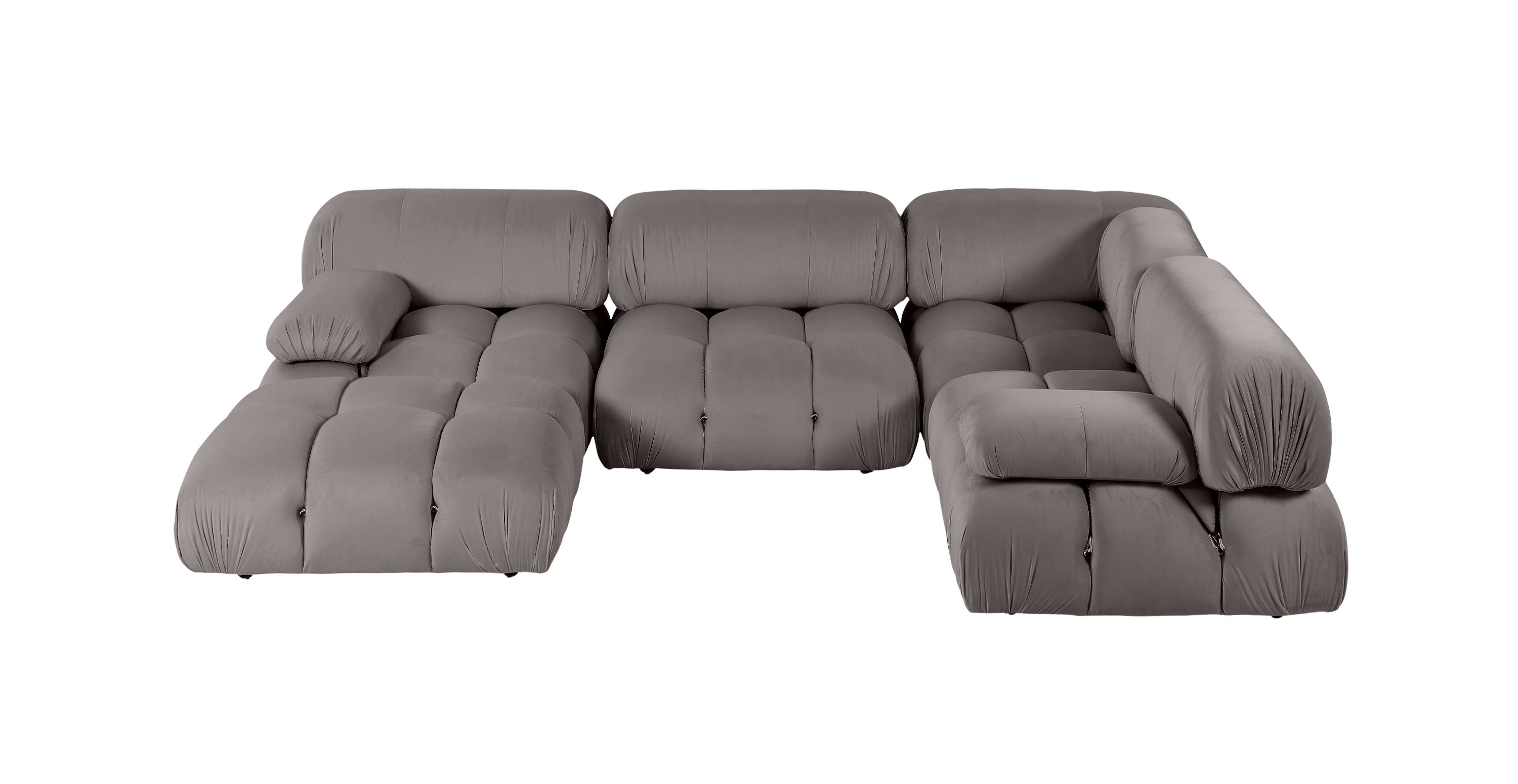 Mario Bellini Modular Sectional Sofa | Configuration G - Velvet Iron Grey Velvet
