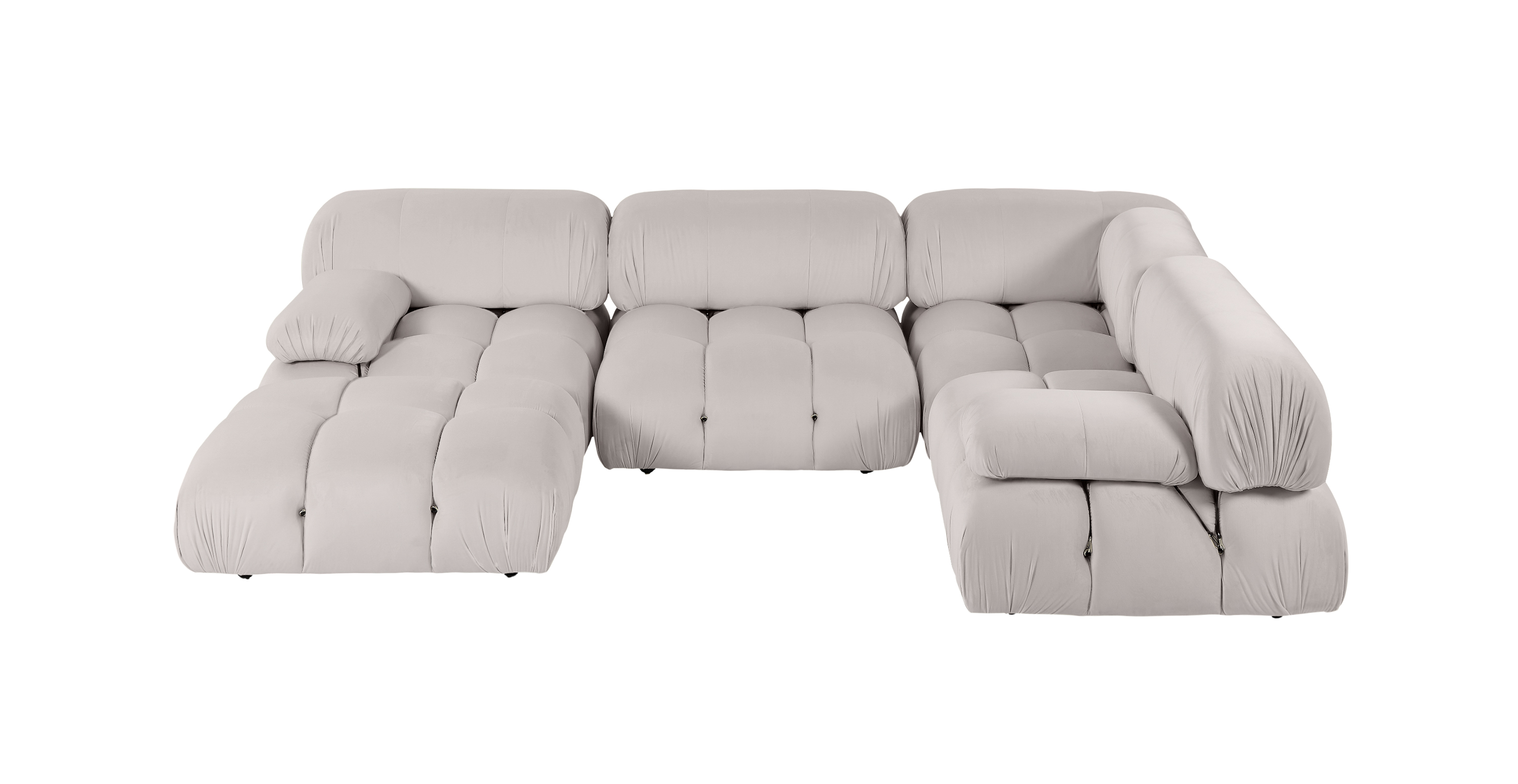Mario Bellini Modular Sectional Sofa | Configuration G - Camaleonda Light Gray Velvet