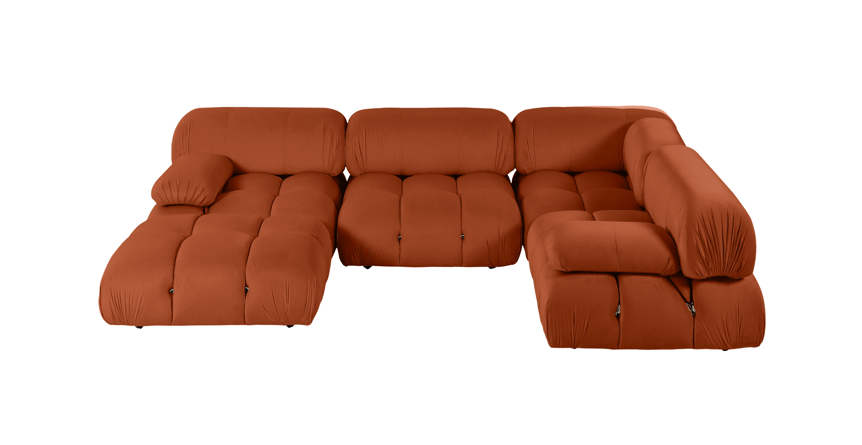Mario Bellini Modular Sectional Sofa | Configuration G -  Velvet Rust Orange Velvet