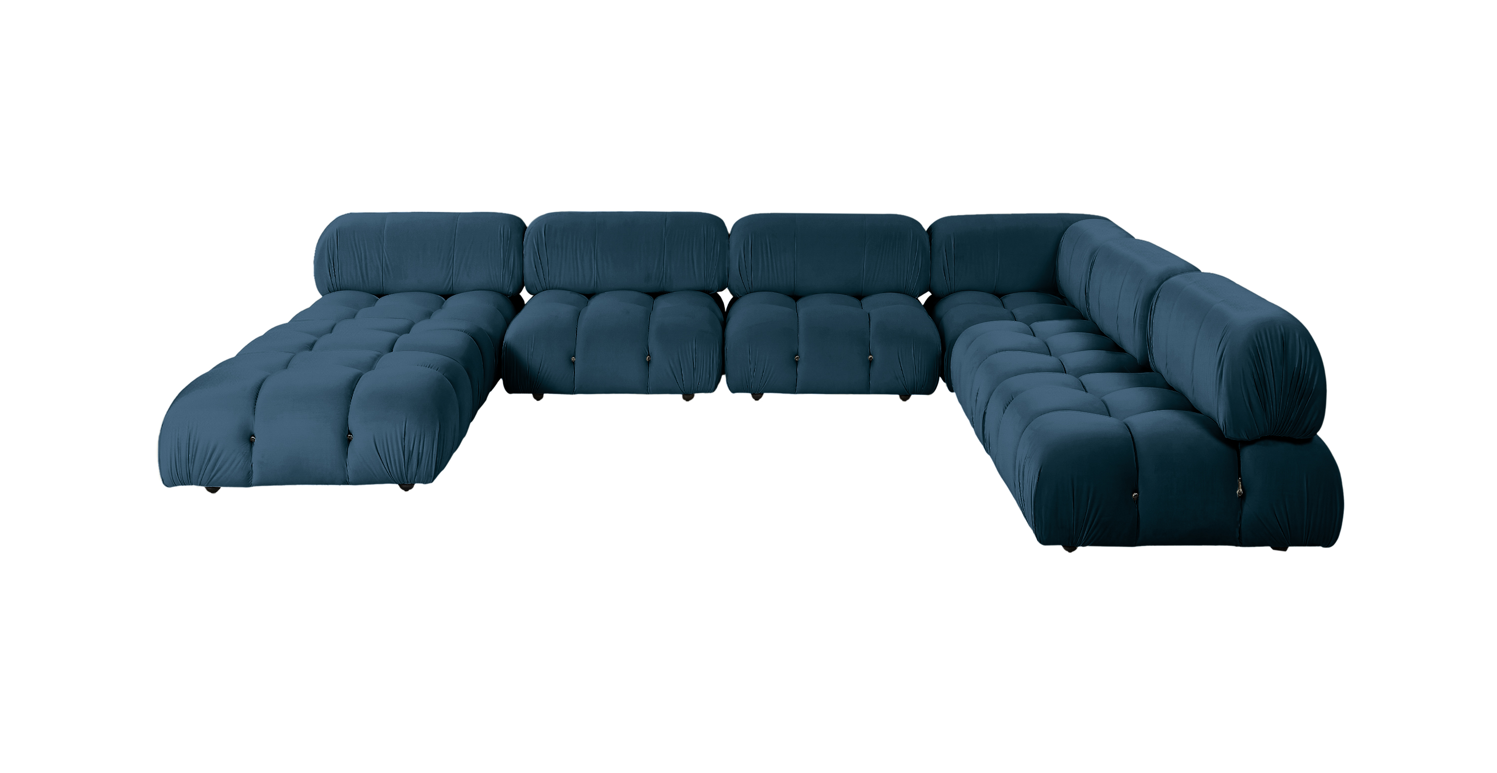 Mario Bellini Modular Sectional Sofa | Configuration H -  Velvet Royal Blue Velvet