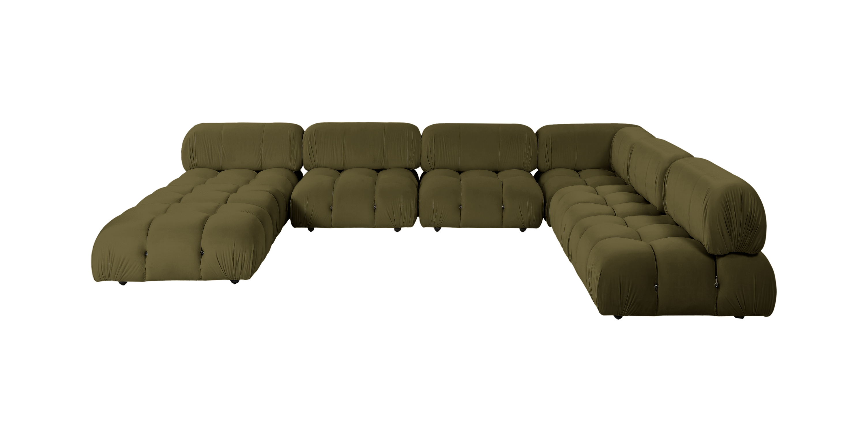 Mario Bellini Modular Sectional Sofa | Configuration H -  Velvet Army Green Velvet