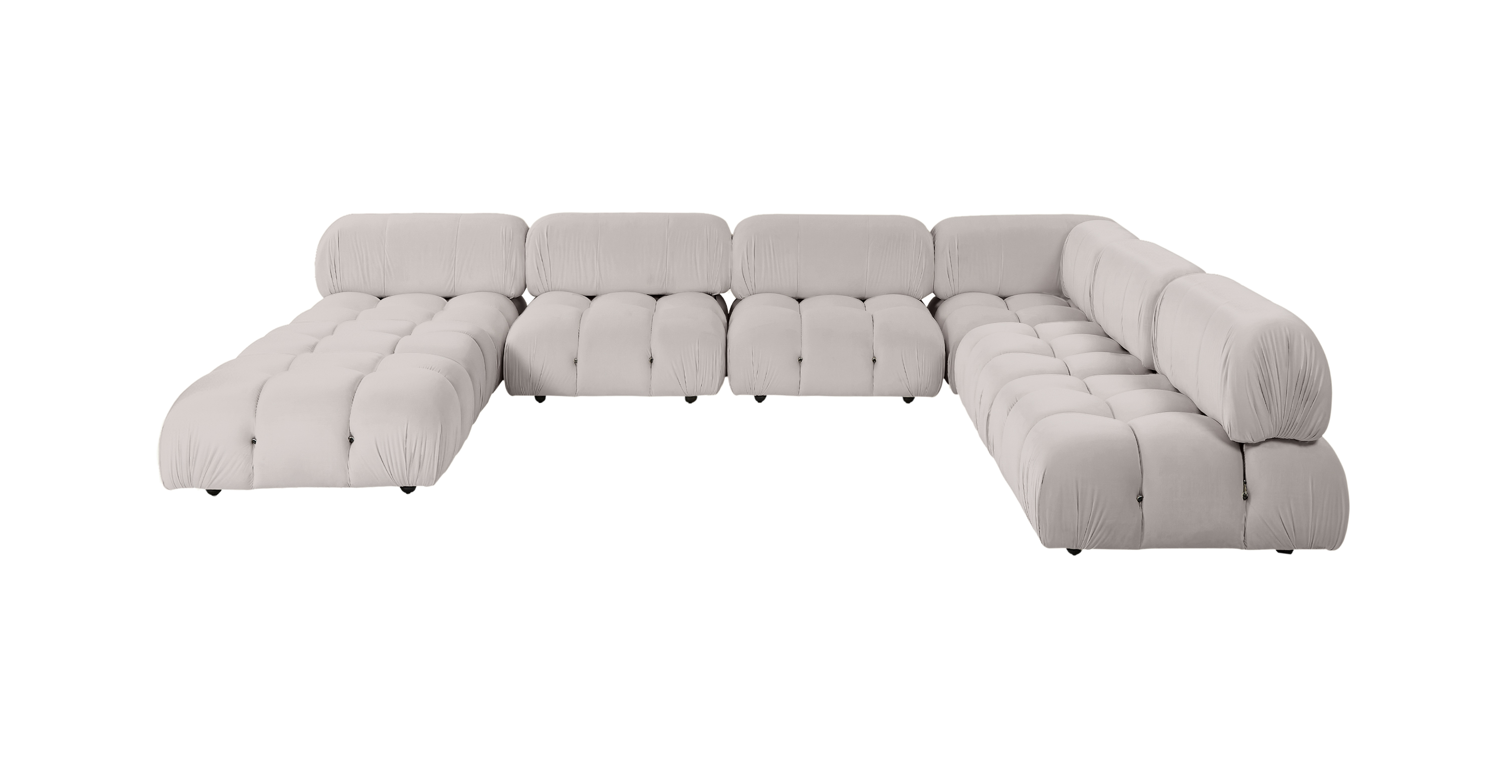 Mario Bellini Modular Sectional Sofa | Configuration H -  Velvet Light Gray Velvet