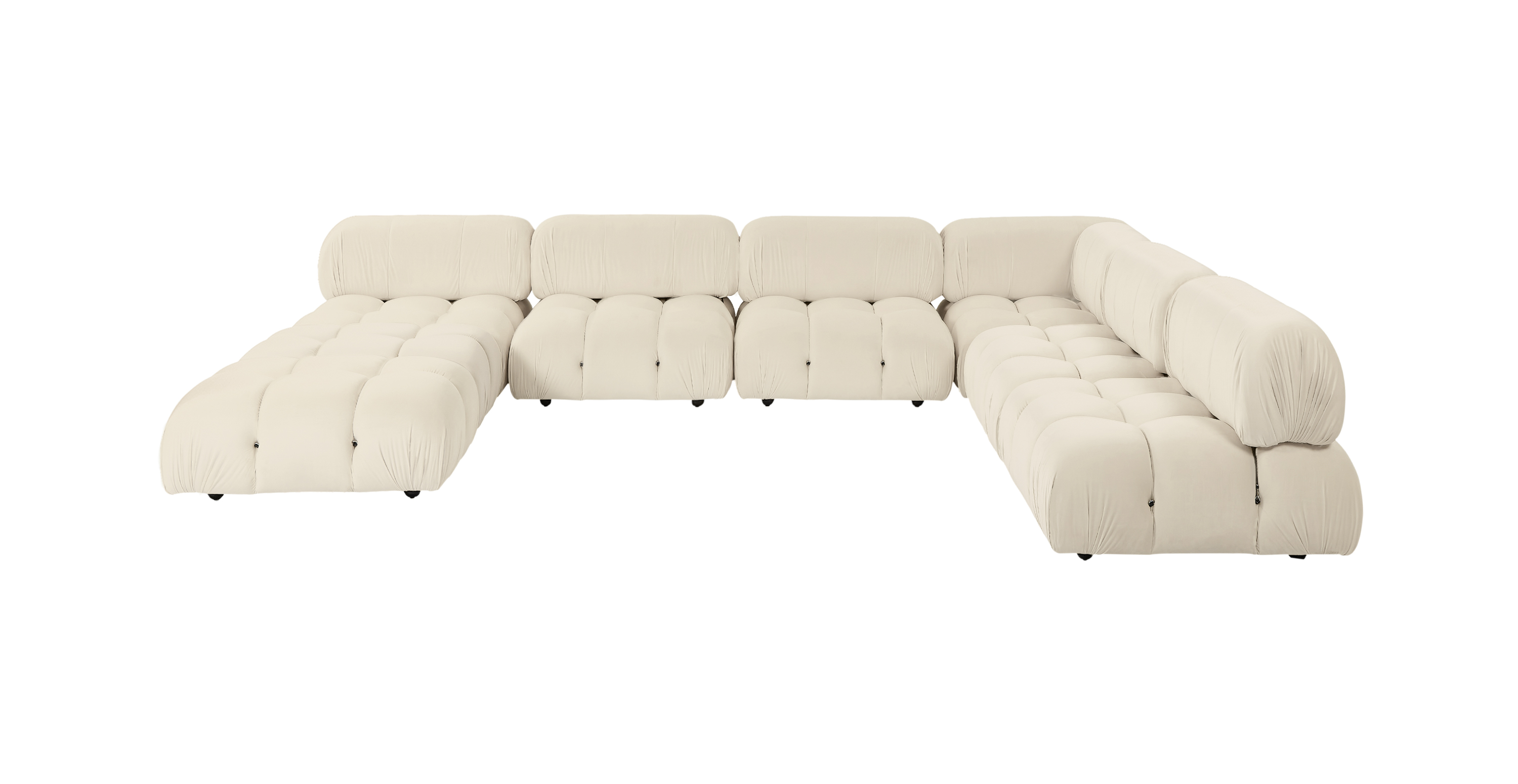 Mario Bellini Modular Sectional Sofa | Configuration H -  Velvet Ivory Velvet