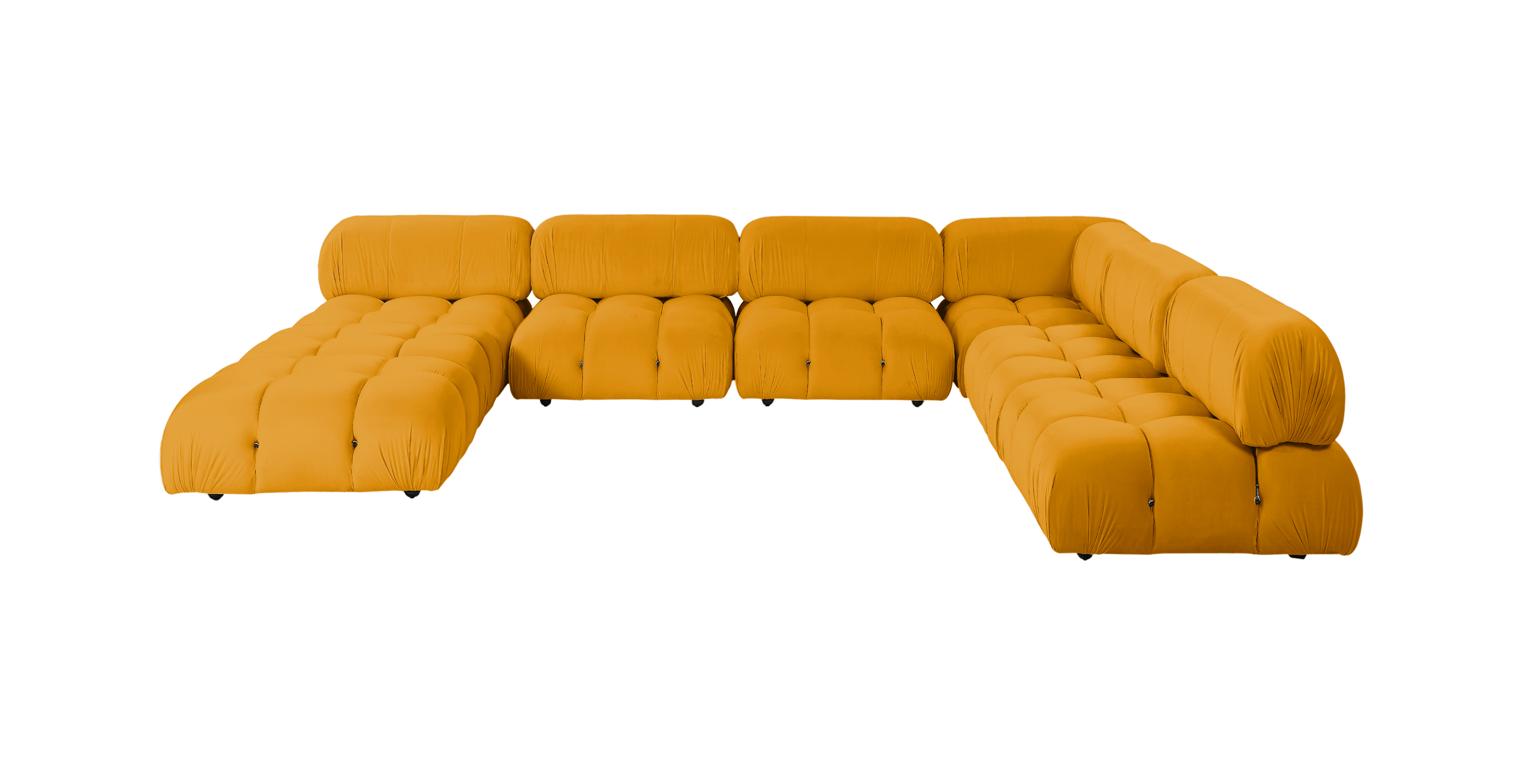Mario Bellini Modular Sectional Sofa | Configuration H -  Velvet Mustard Velvet