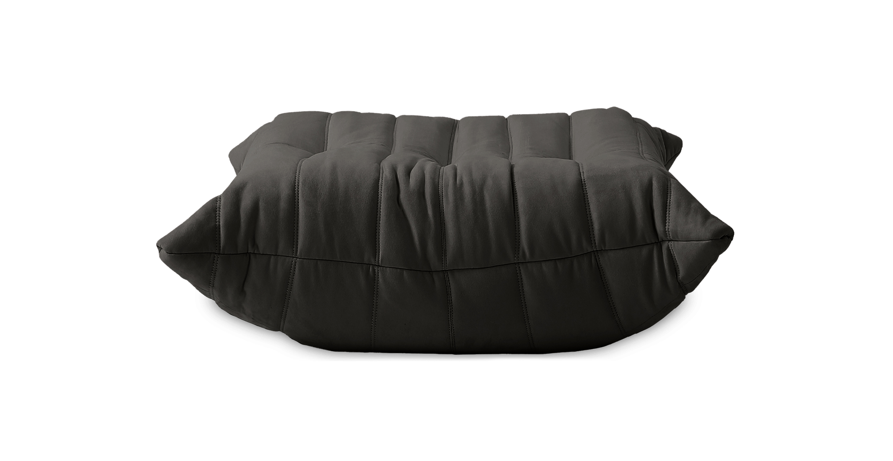 Mid Century Michel Ducaroy Modern Fabric Ottoman -  Gray Alcantara Suede