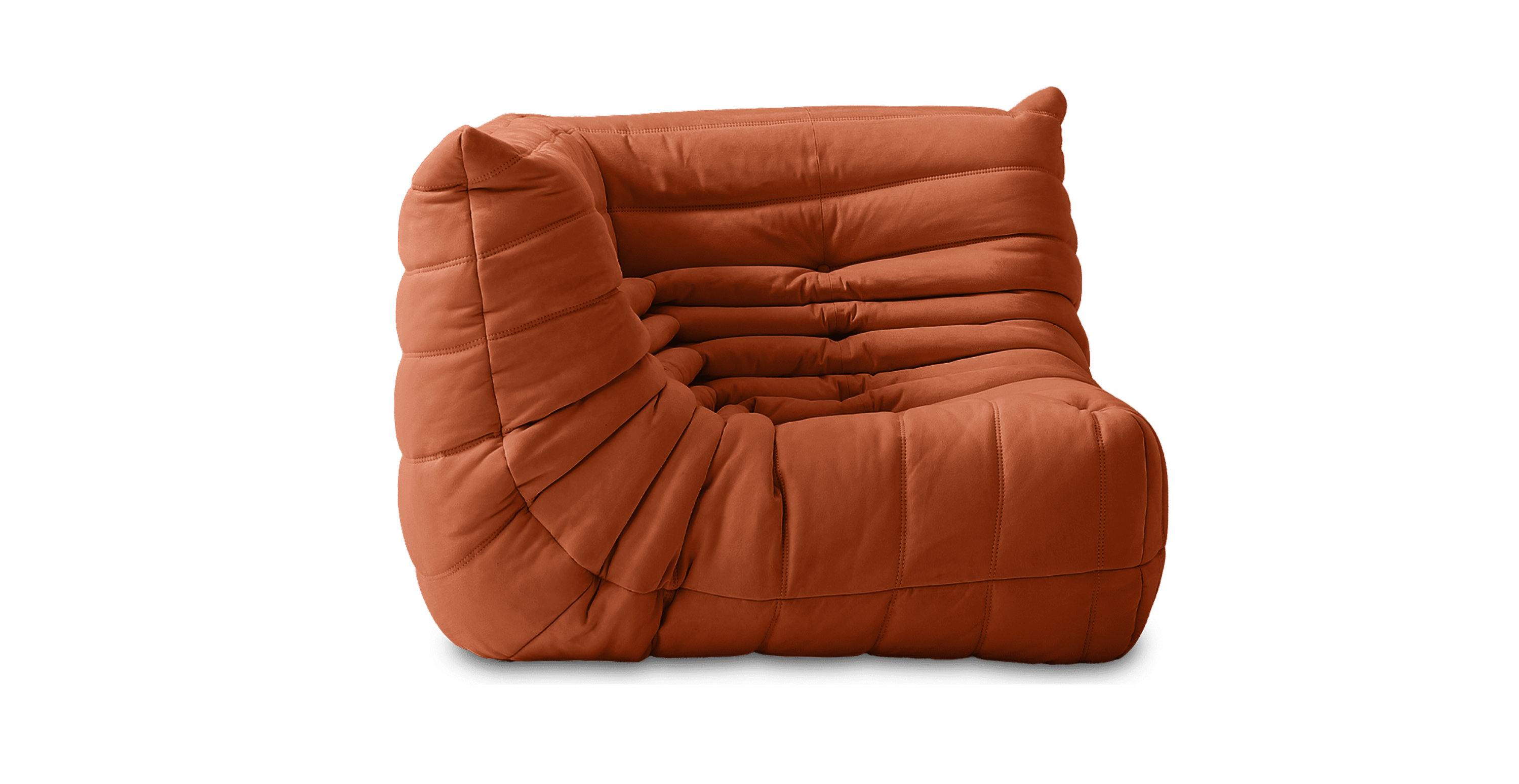 Michel Ducaroy Corner Seat Fabric - Alcantara Suede Burnt Orange