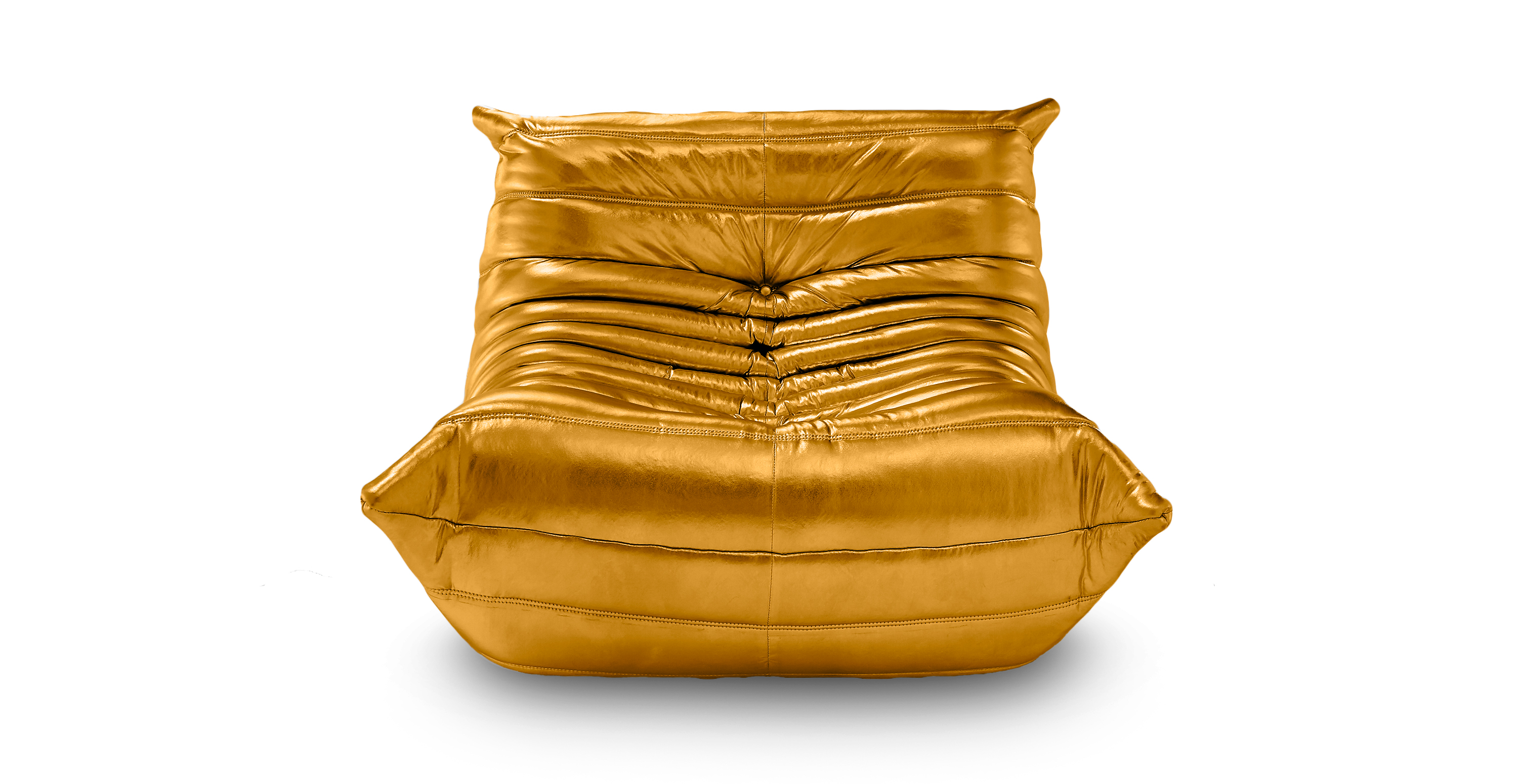 Michel Ducaroy Togo Metallic Chrome Fireside Chair -  Metallic Gold Chrome