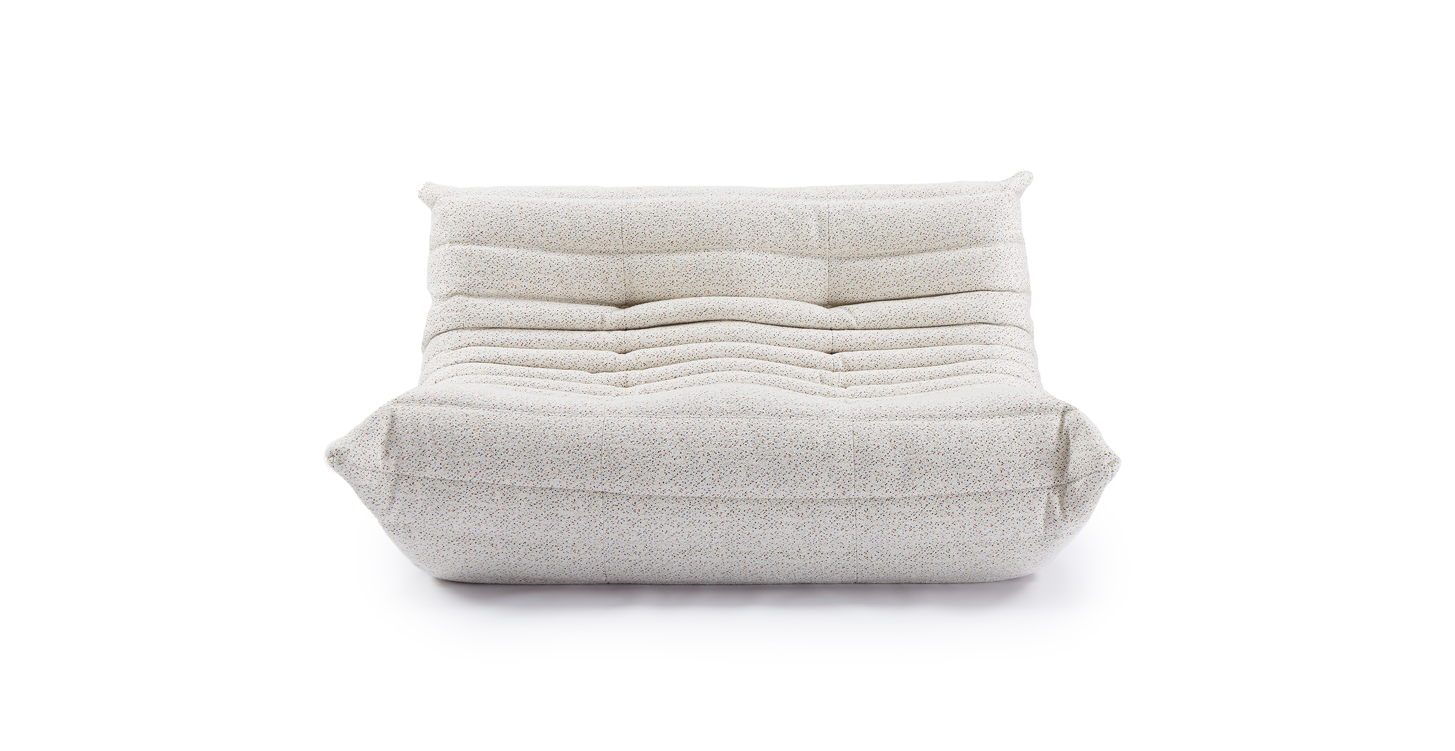 MCM Michel Ducaroy Tweed Portside 2 Seater Fabric Loveseat - White Multicolor Tweed