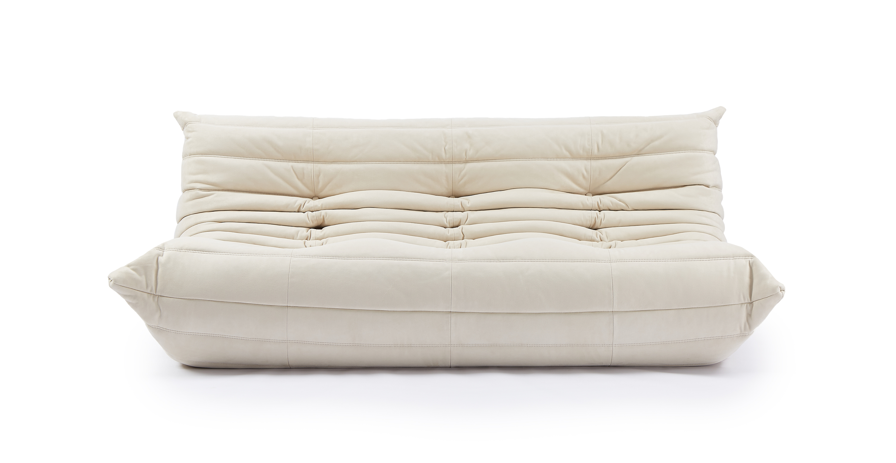 Michel Ducaroy Alcantara Suede Quayside 3 Seater Fabric Sofa -  Alcantara Suede Beige Alcantara Suede