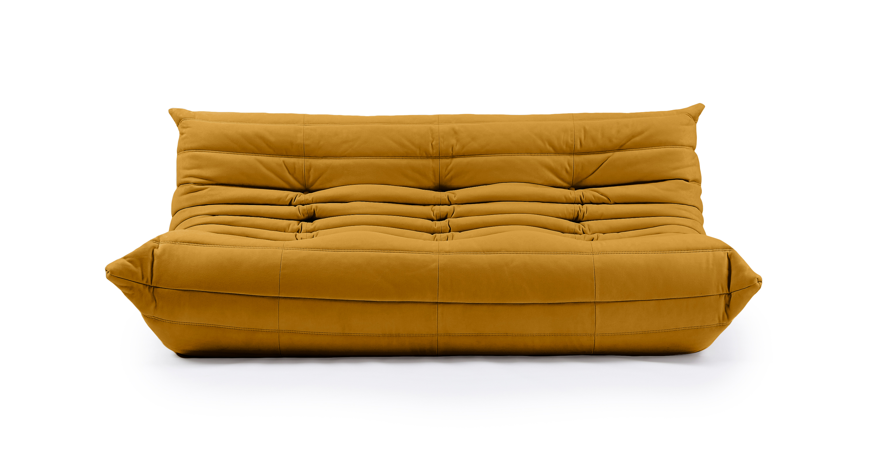 Michel Ducaroy Alcantara Suede Quayside 3 Seater Fabric Sofa -  Alcantara Suede Amber Yellow