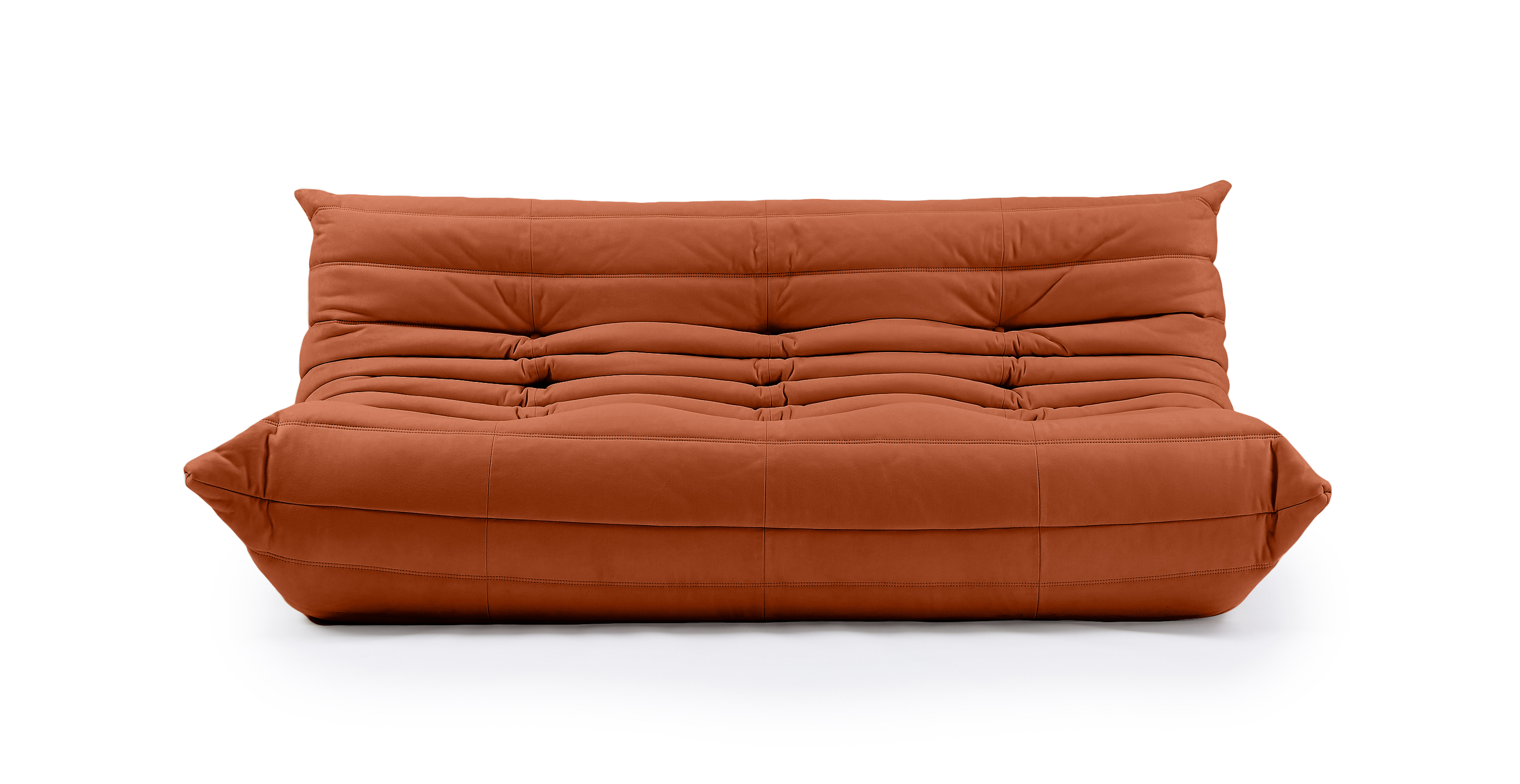 Michel Ducaroy Alcantara Suede Quayside 3 Seater Fabric Sofa -  Alcantara Suede Burnt Orange