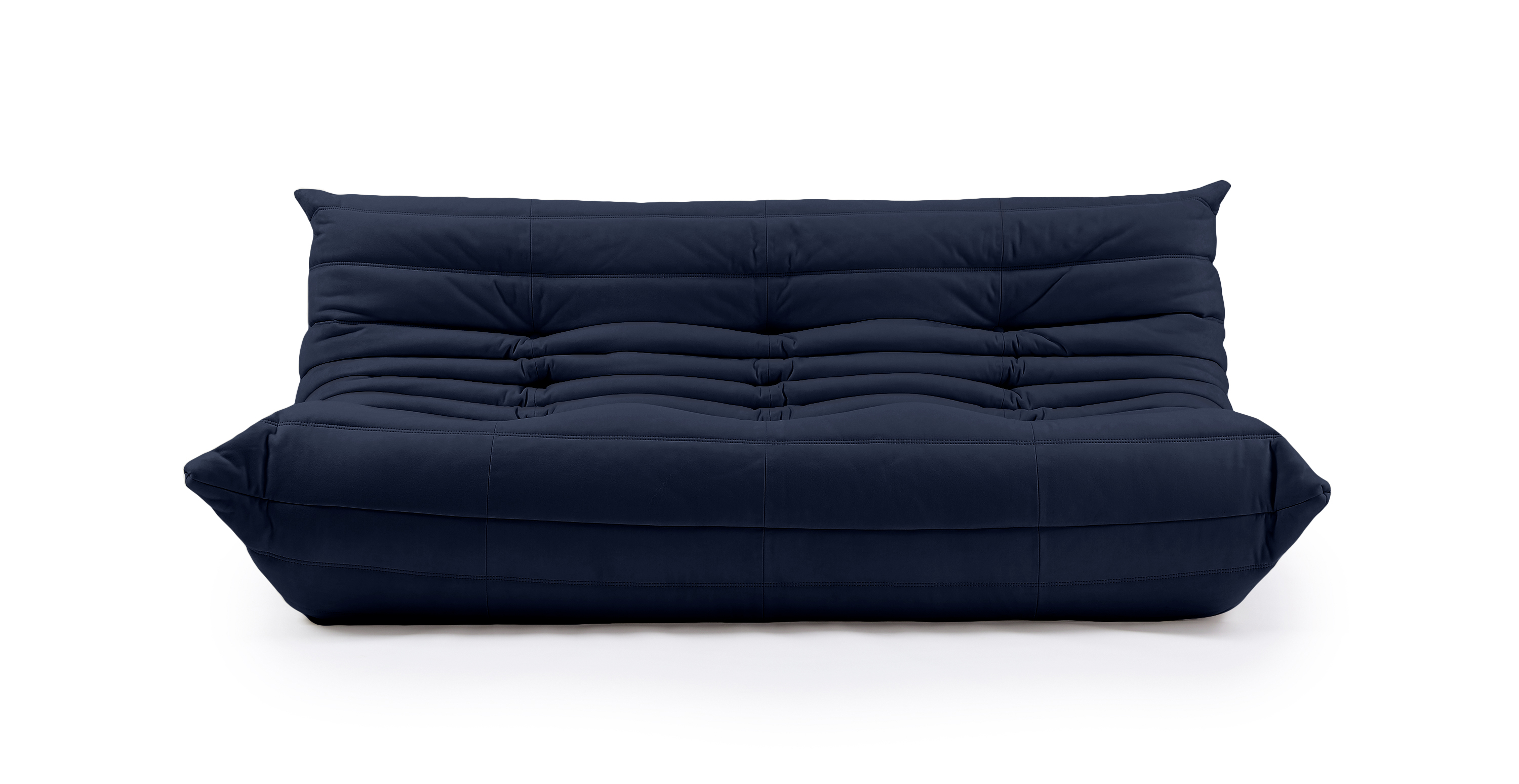 Michel Ducaroy Alcantara Suede Quayside 3 Seater Fabric Sofa -  Alcantara Suede Dark Navy