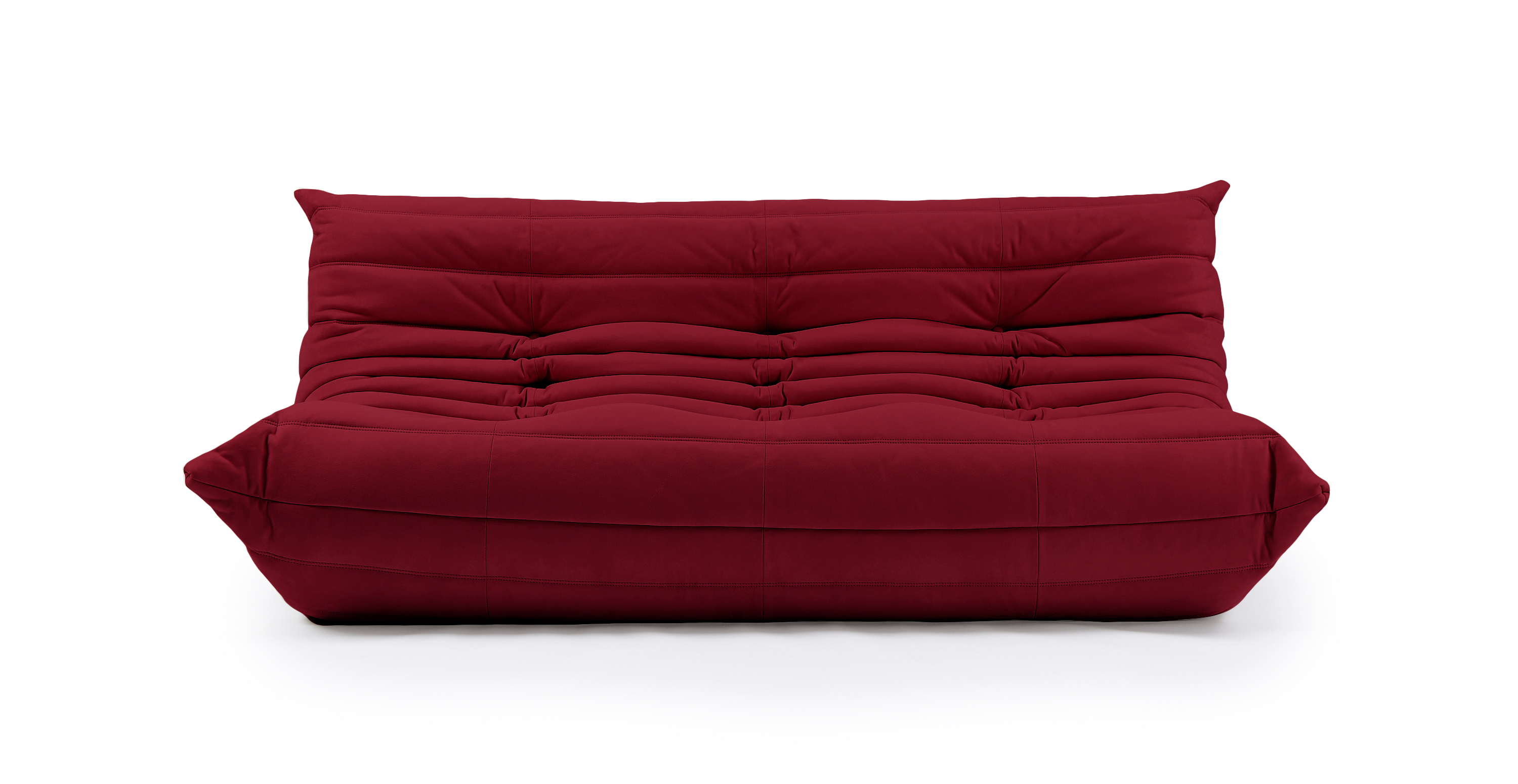 Michel Ducaroy Alcantara Suede Quayside 3 Seater Fabric Sofa -  Alcantara Suede Red Burgundy