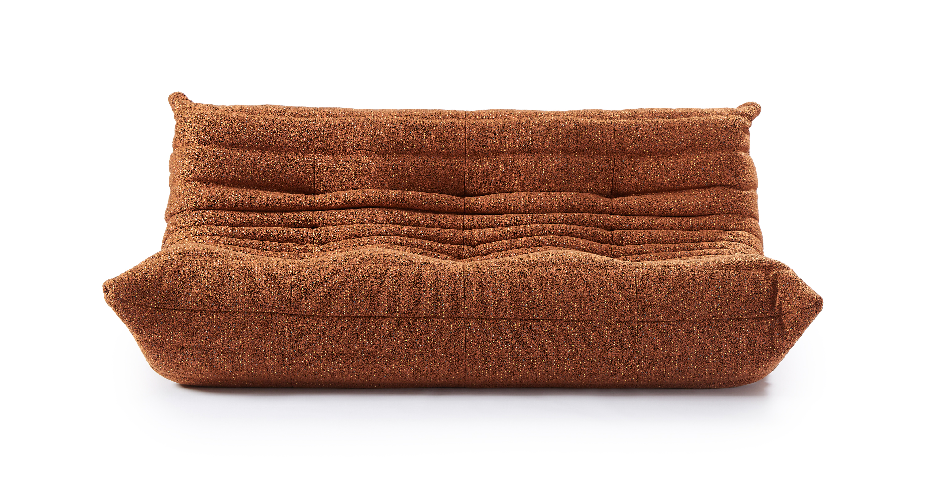 Michel Ducaroy Tweed Quayside 3 Seater Fabric Sofa - Brown Multicolor Togo