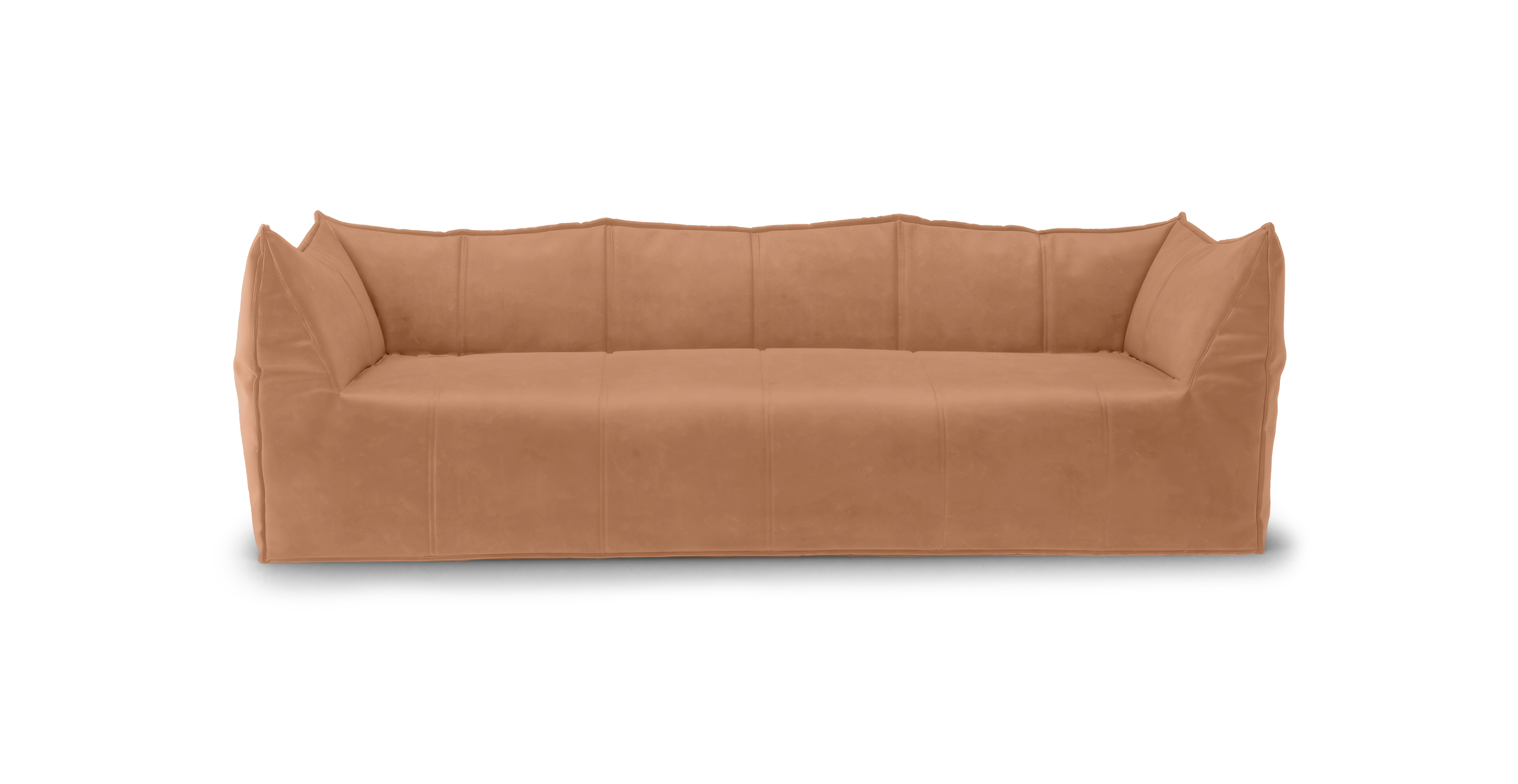 Mario Bellini Leandro 3 Seater Modern Sofa -  Antique Light Brown Leather