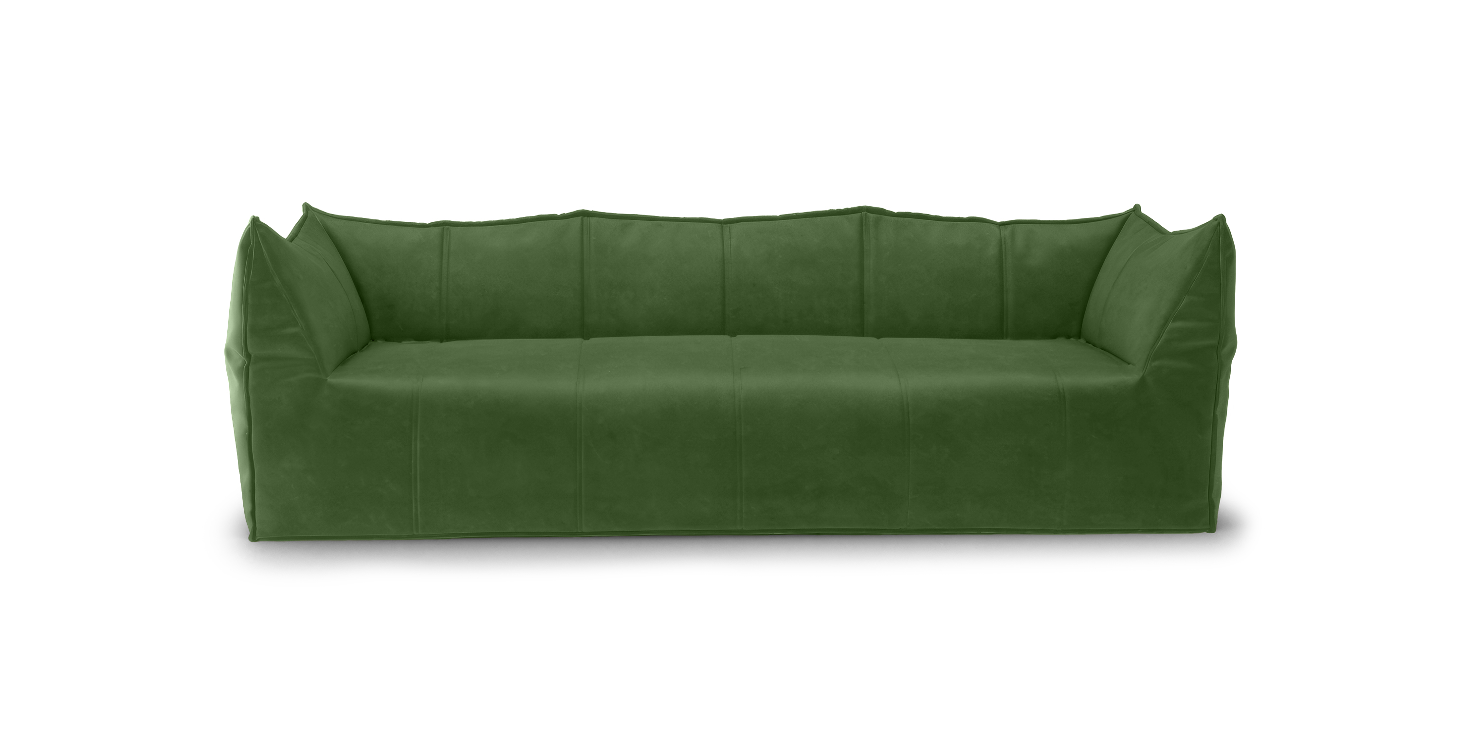 Mario Bellini Leandro 3 Seater Modern Sofa - Antique Green Leather