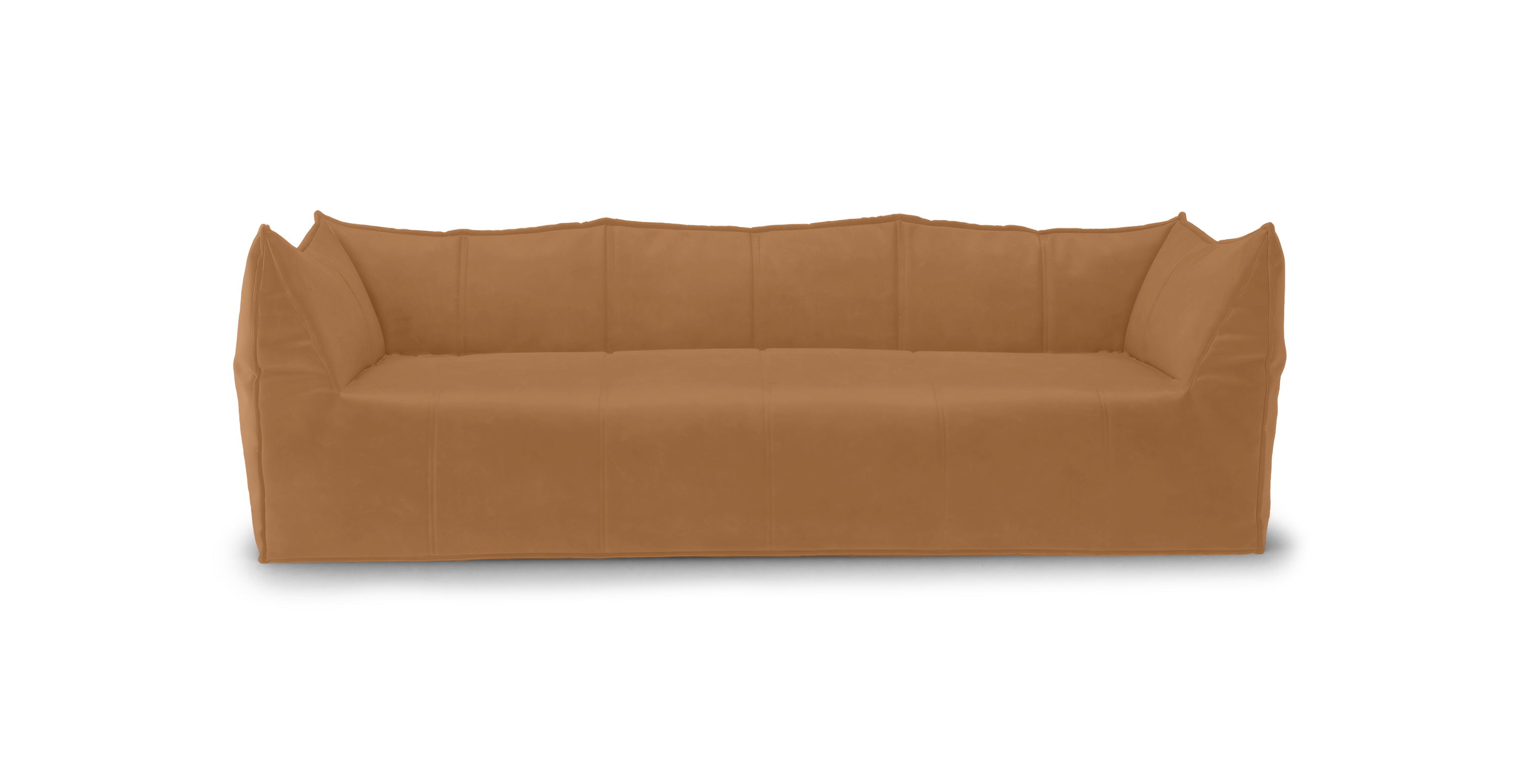 Mario Bellini Leandro 3 Seater Modern Sofa -  Tan Italian Leather