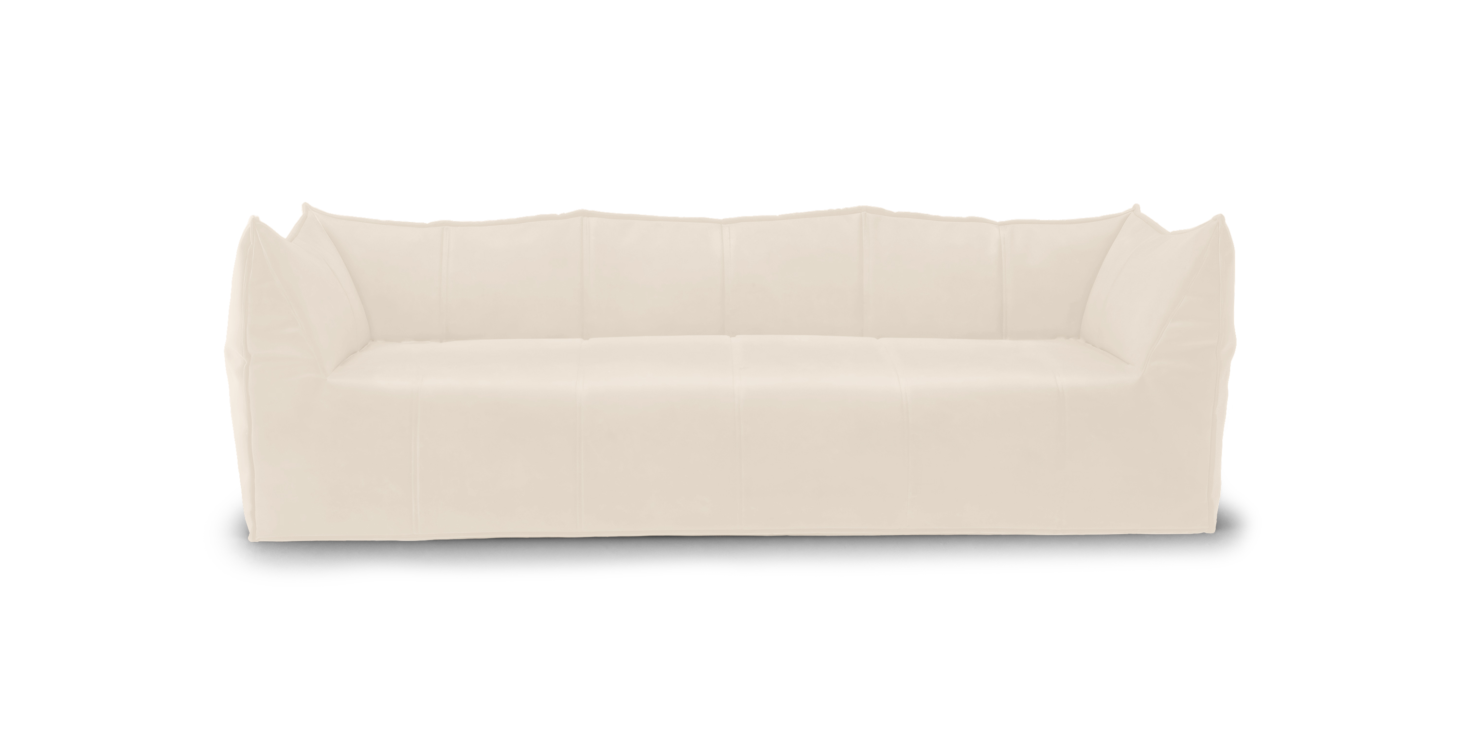 Mario Bellini Leandro 3 Seater Modern Sofa -  Bambole Cream Leather