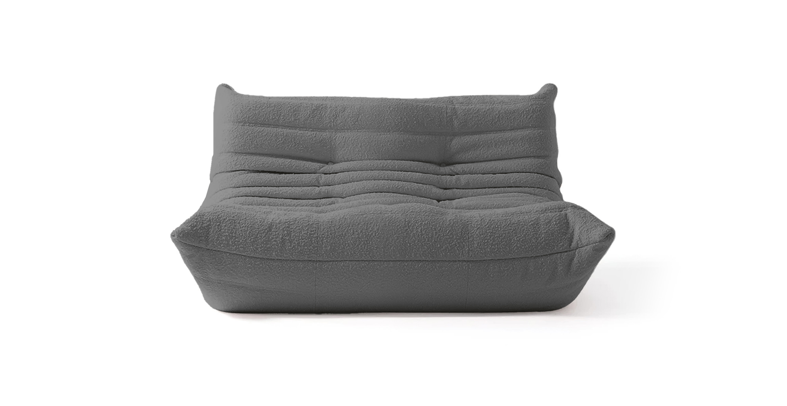 Michel Ducaroy Portside 2 Seater Fabric Loveseat -  Gray Boucle Boucle