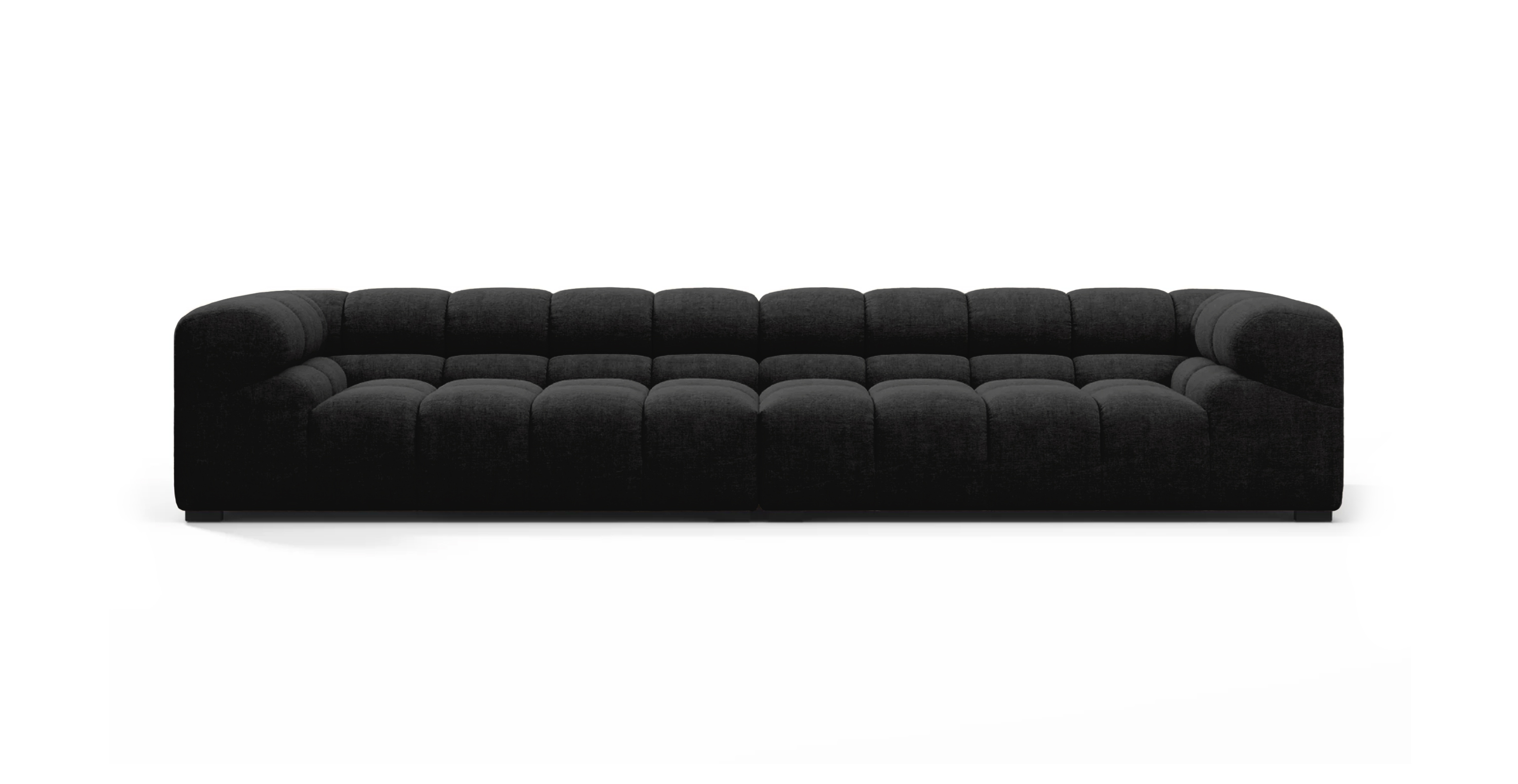 Patricia Urquiola Tufted Sofa Extra Large -  Black Chenille Chenille