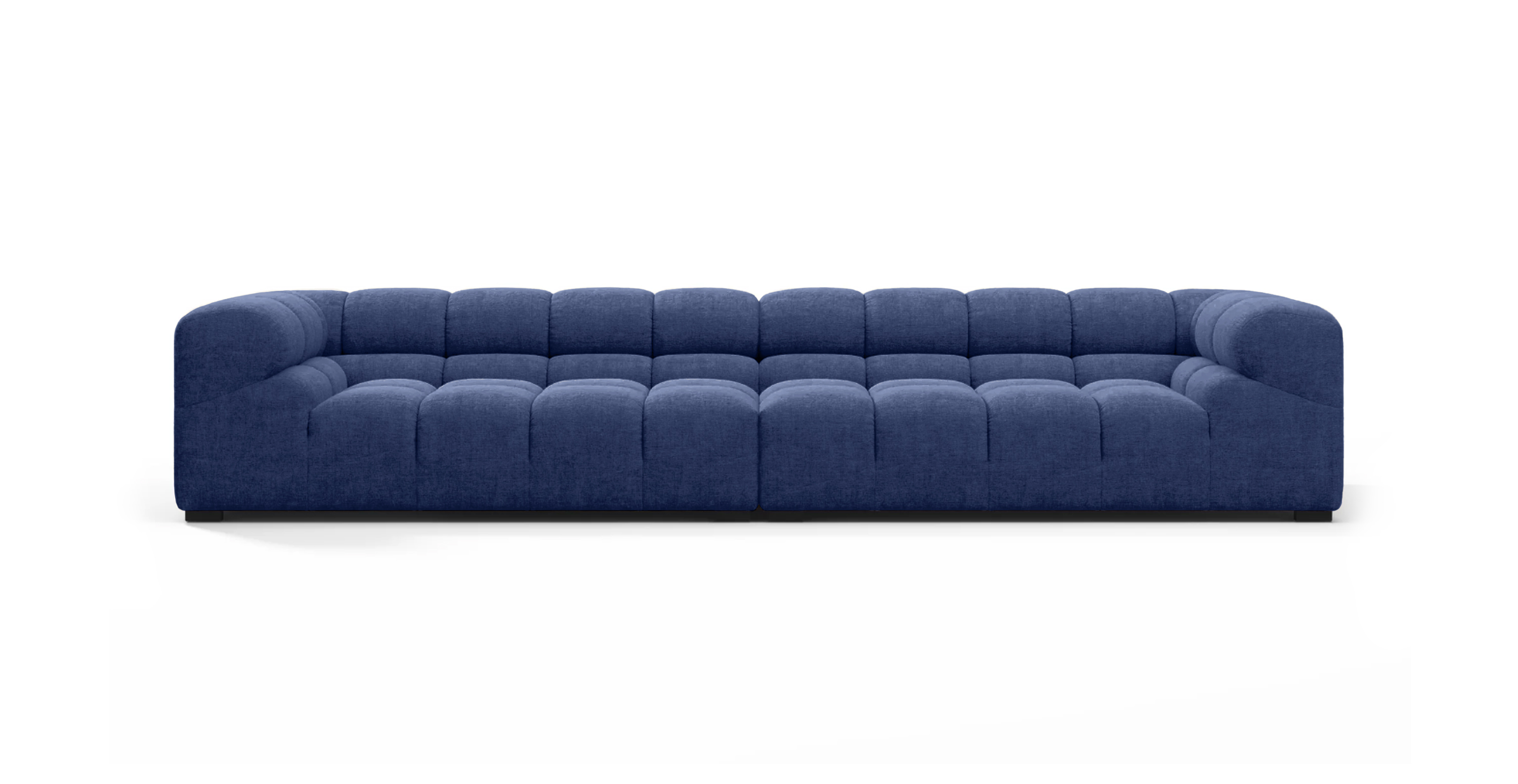Tufted Sofa Extra Large -  Chenille Blue Chenille