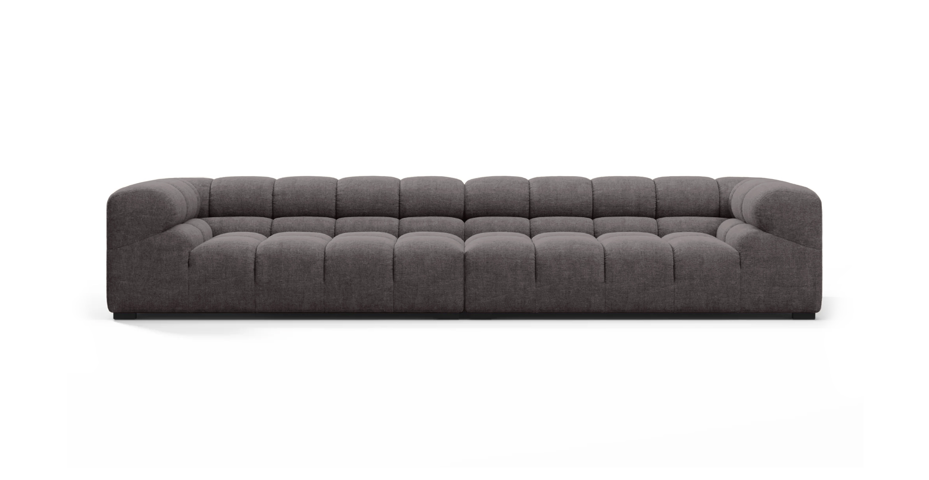 Tufted Sofa Extra Large -  Chenille Dark Gray Chenille