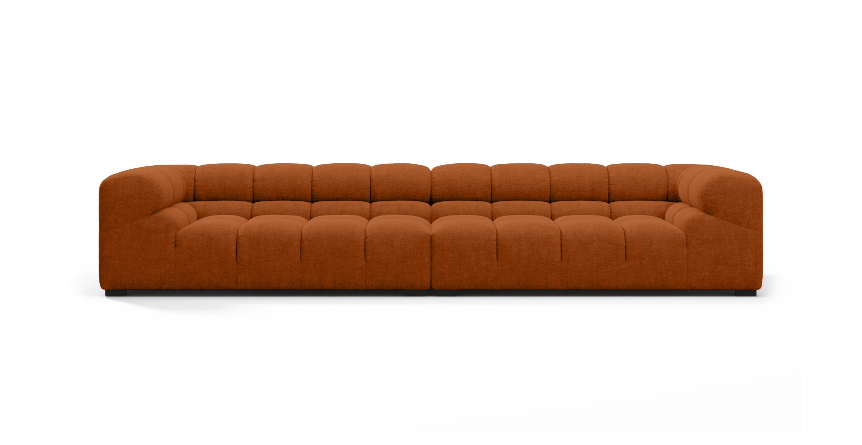 Tufted Sofa Extra Large - Orange Chenille Chenille