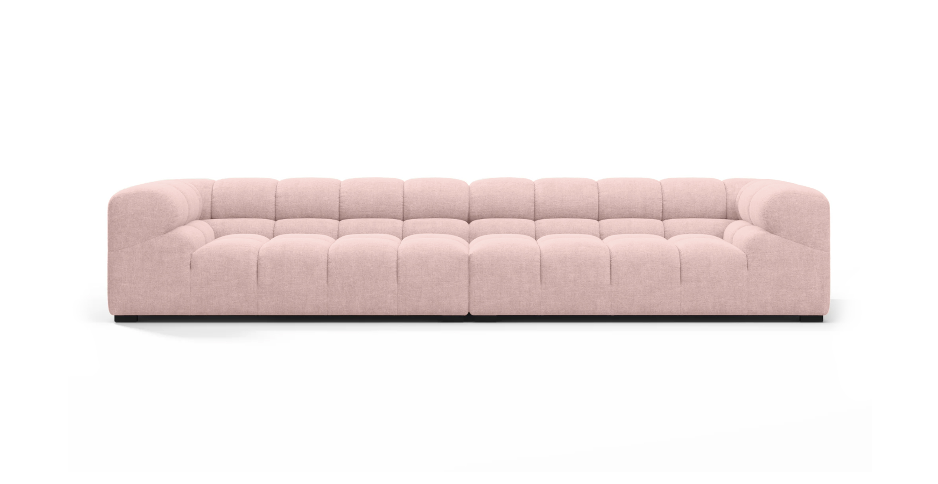 Tufted Sofa Extra Large - Pink Chenille Chenille