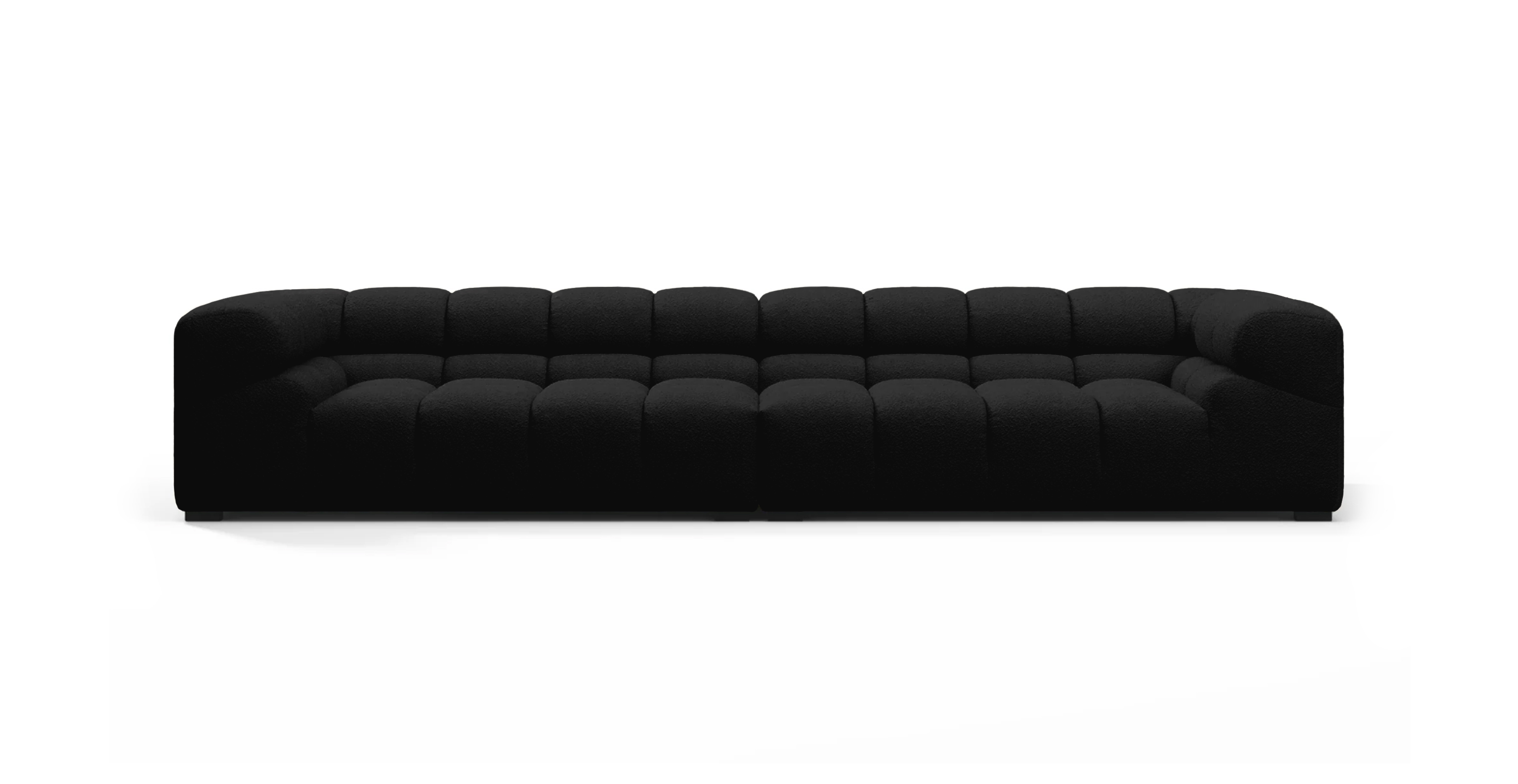 Tufted Sofa Extra Large -  Boucle Black Boucle