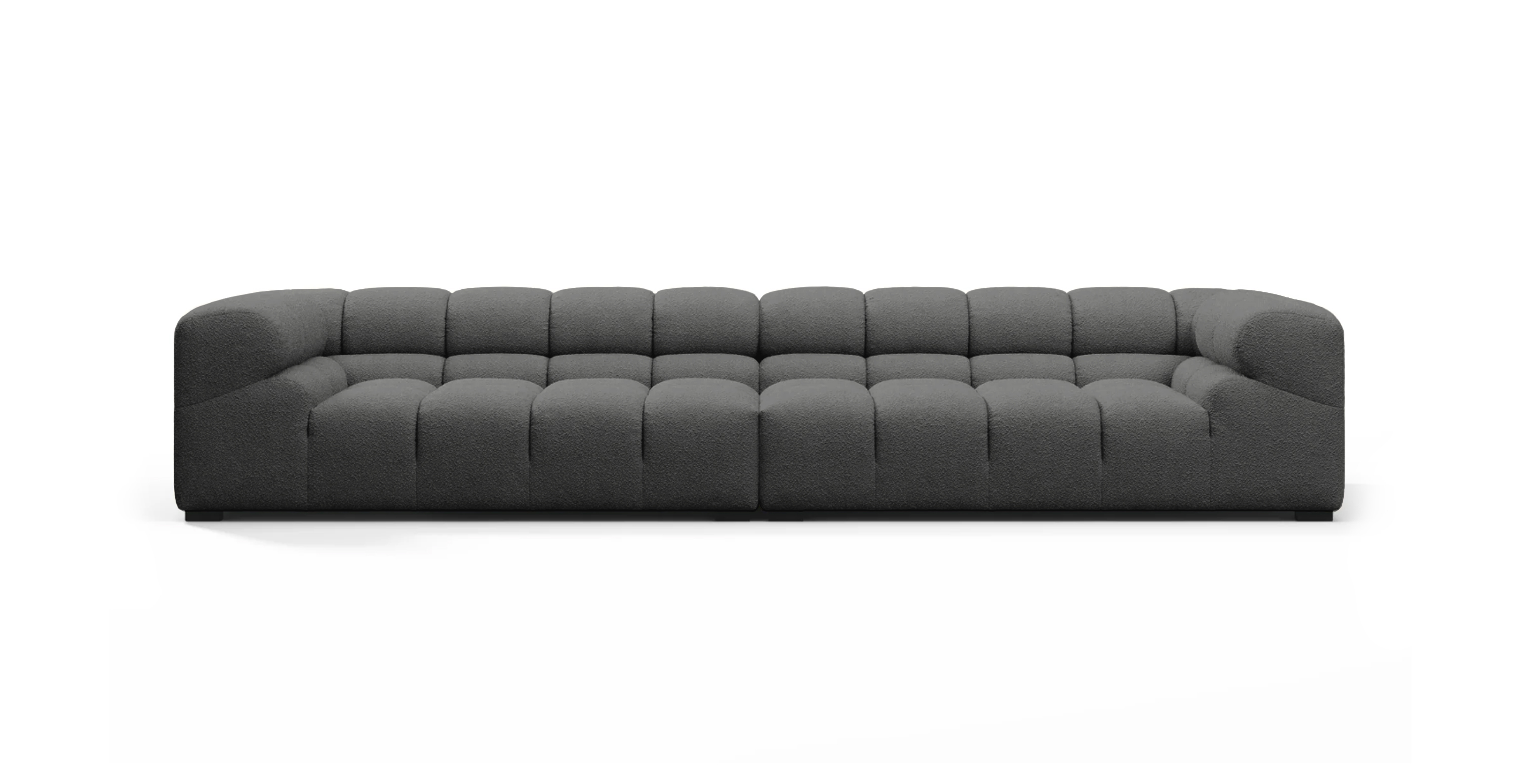 Tufted Sofa Extra Large -  Boucle Gray Boucle