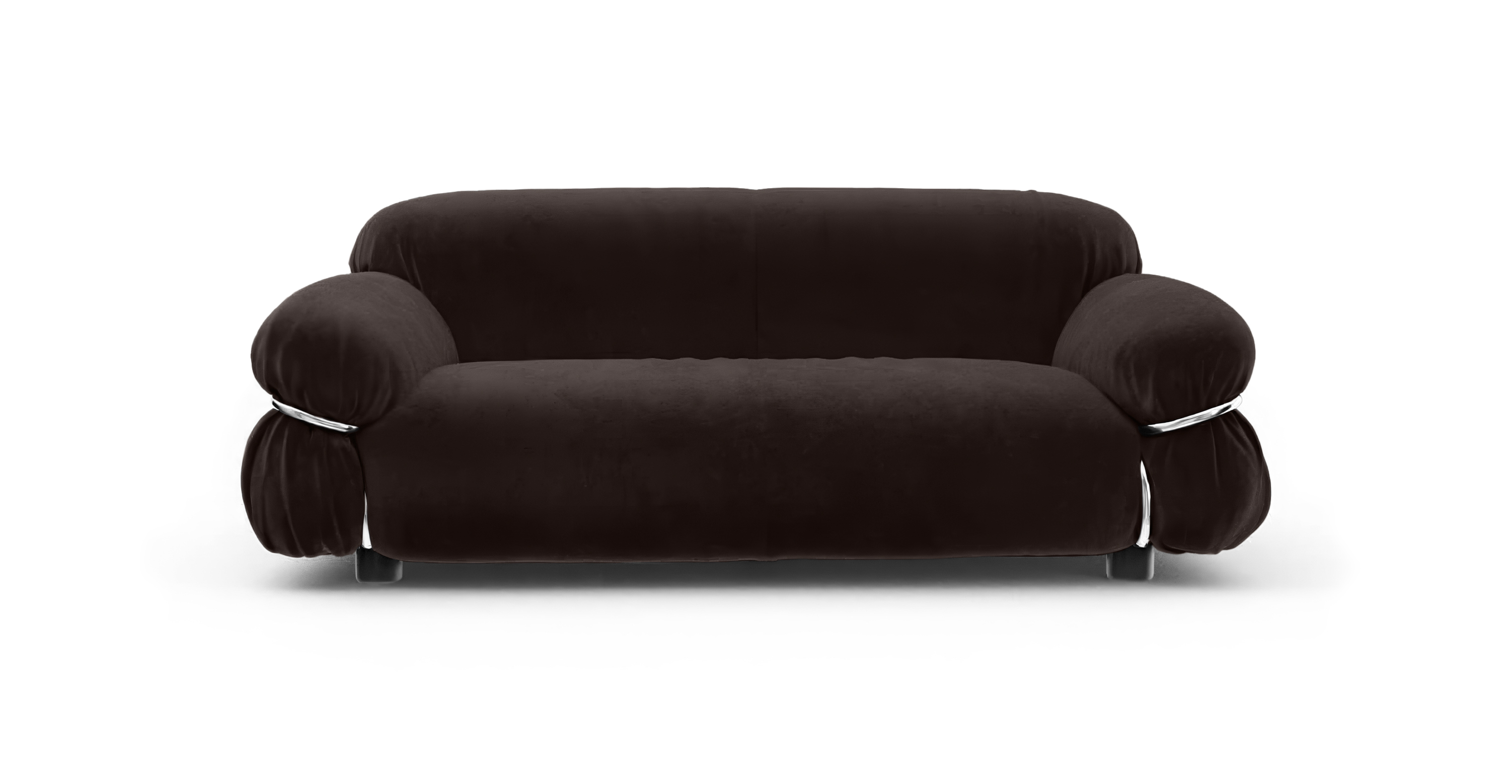 Frattini Sesann 2 Seater Sofa -  Velvet Brown Velvet