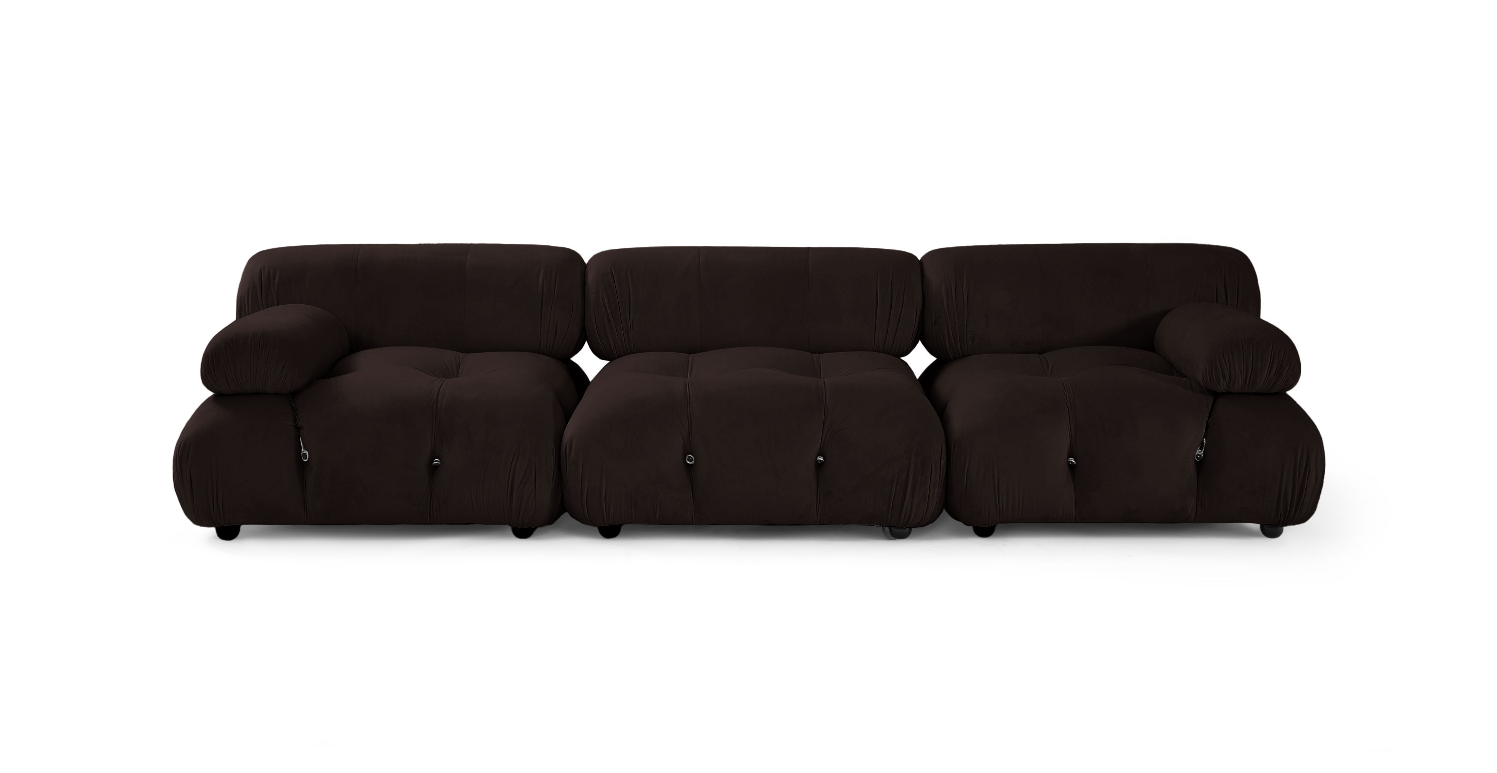 Mario Bellini 3-Seater Modular Sofa -  Brown Velvet Velvet
