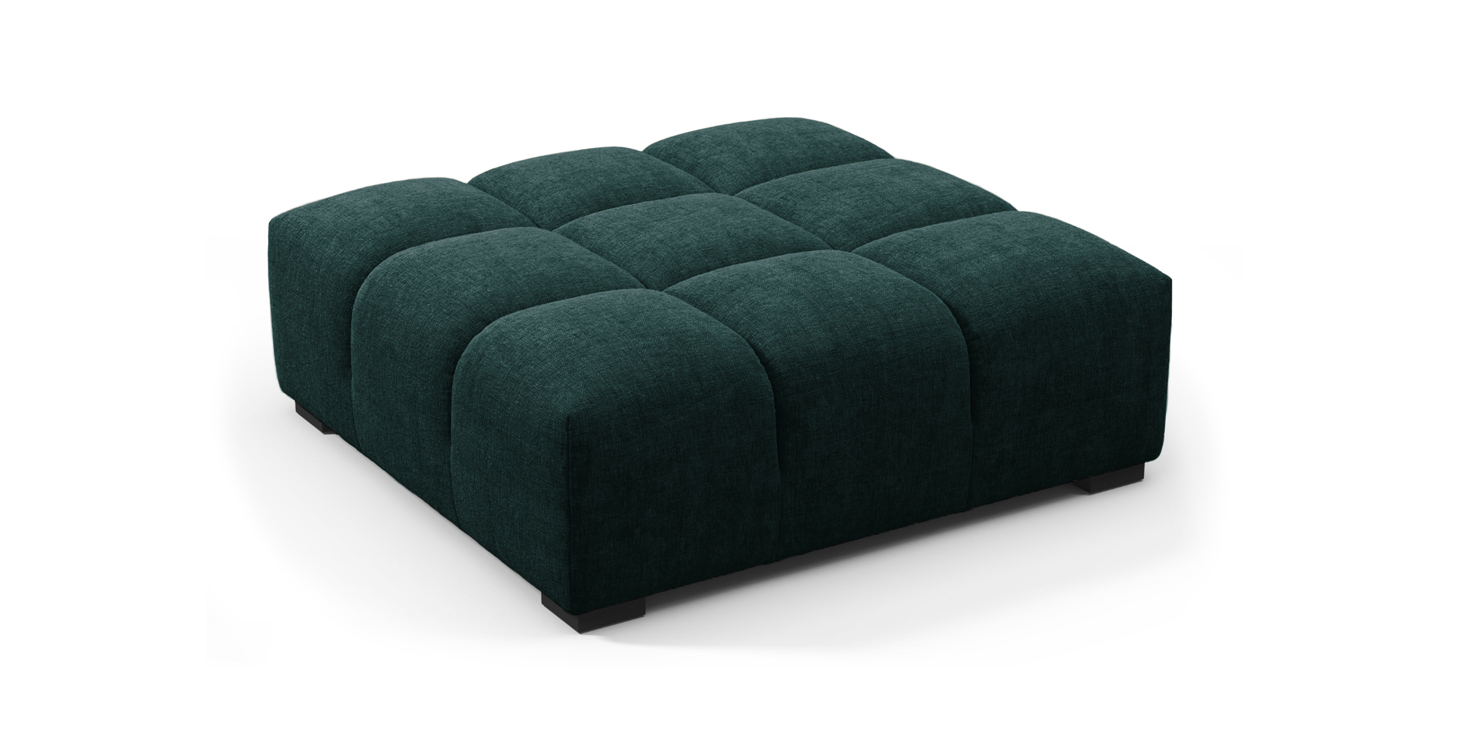 Tufted Modular Sofa | Ottoman -  Green Chenille Chenille