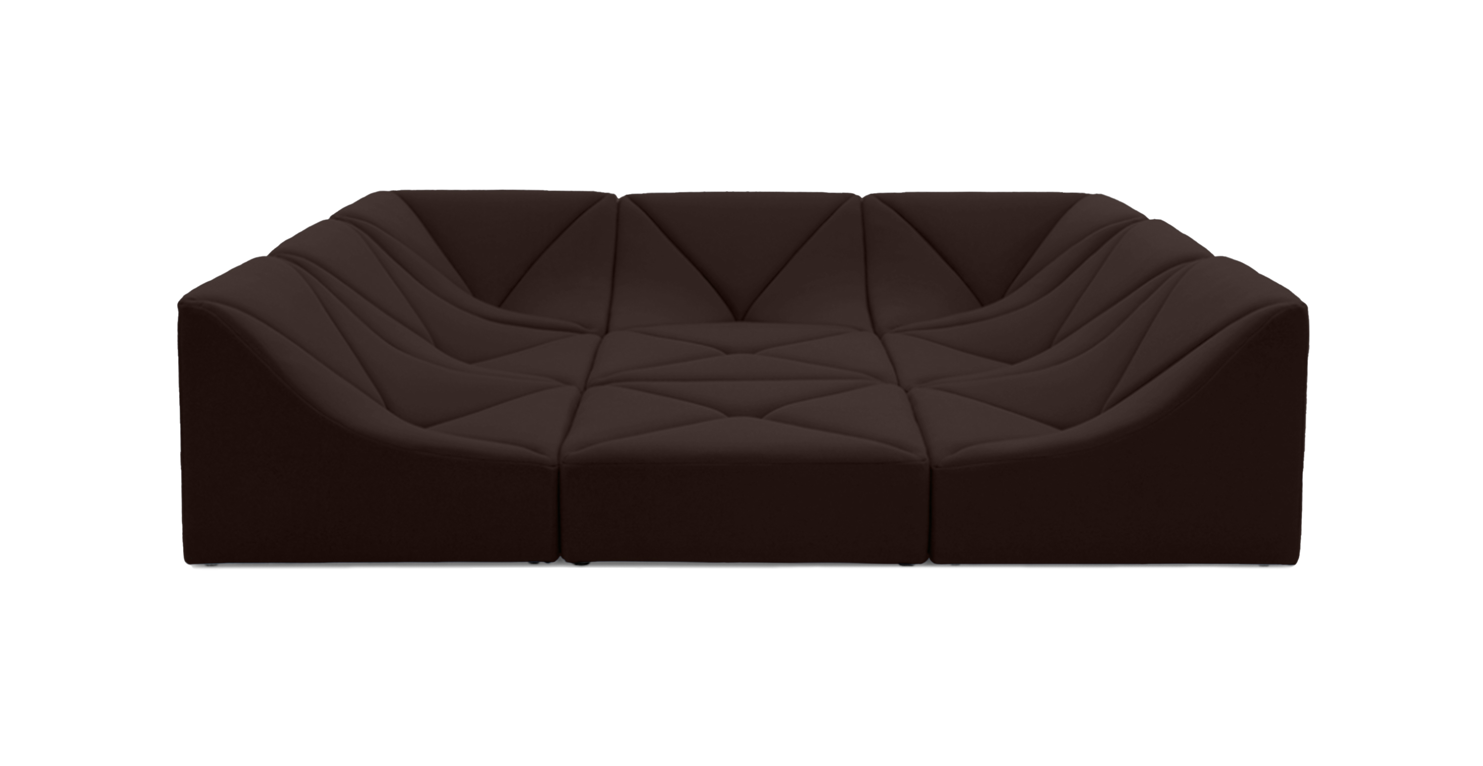 Dune Sectional Sofa -  Velvet Brown Velvet