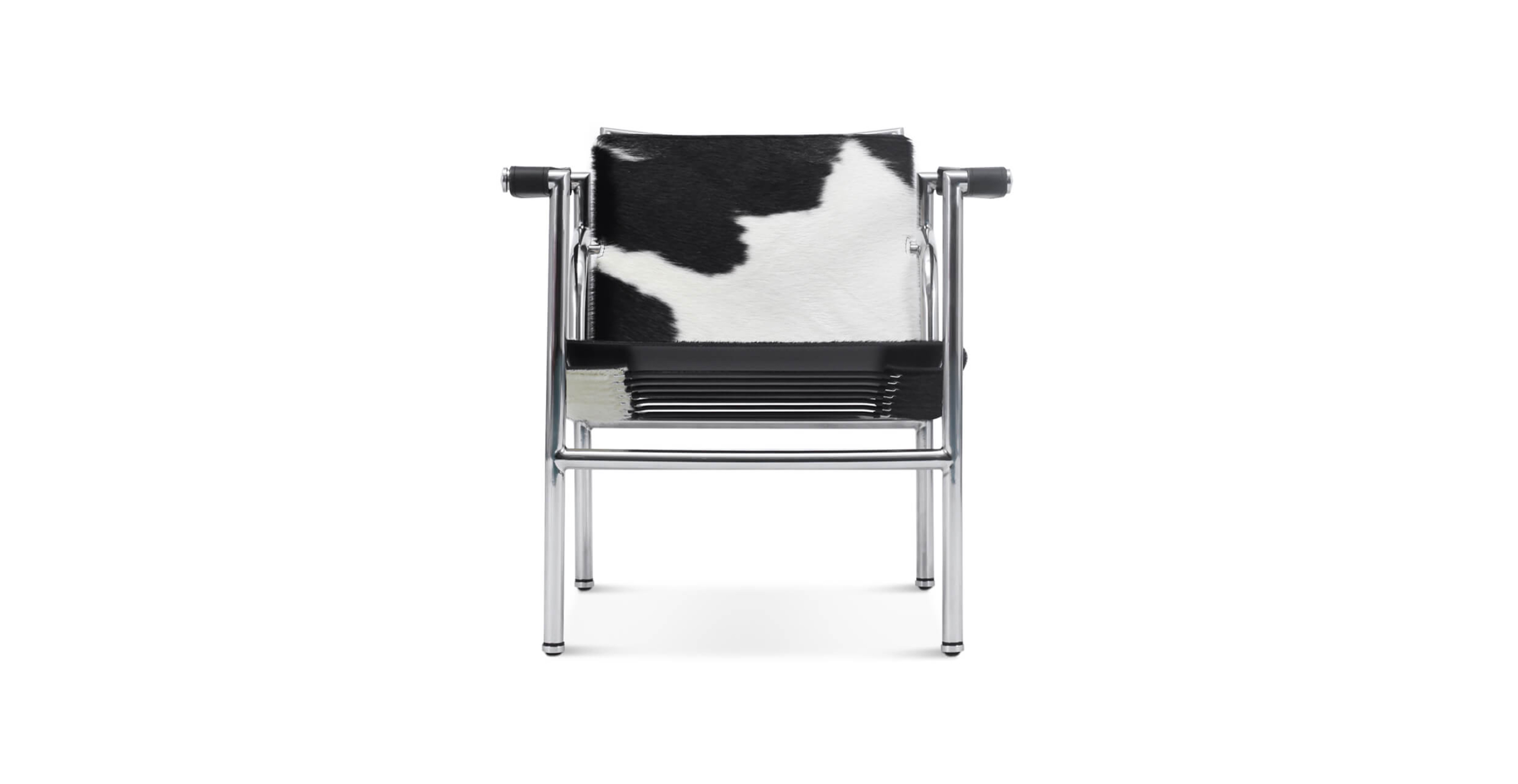Bauhaus Le Corbusier LC1 Style Chair - Leather Black Pony Hide