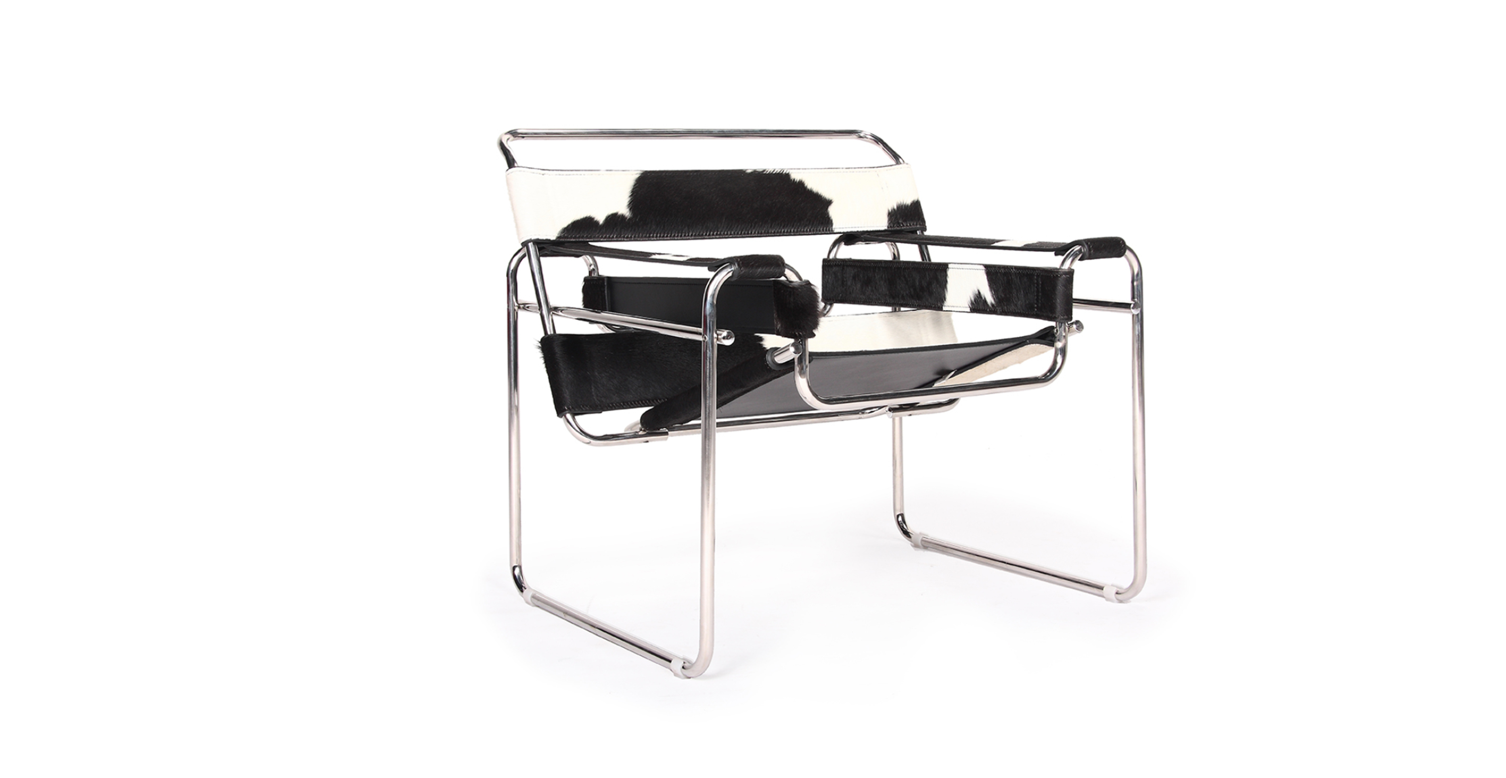 Marcel Breuer Bauhaus Wassily Chair - Leather Black Pony Hide