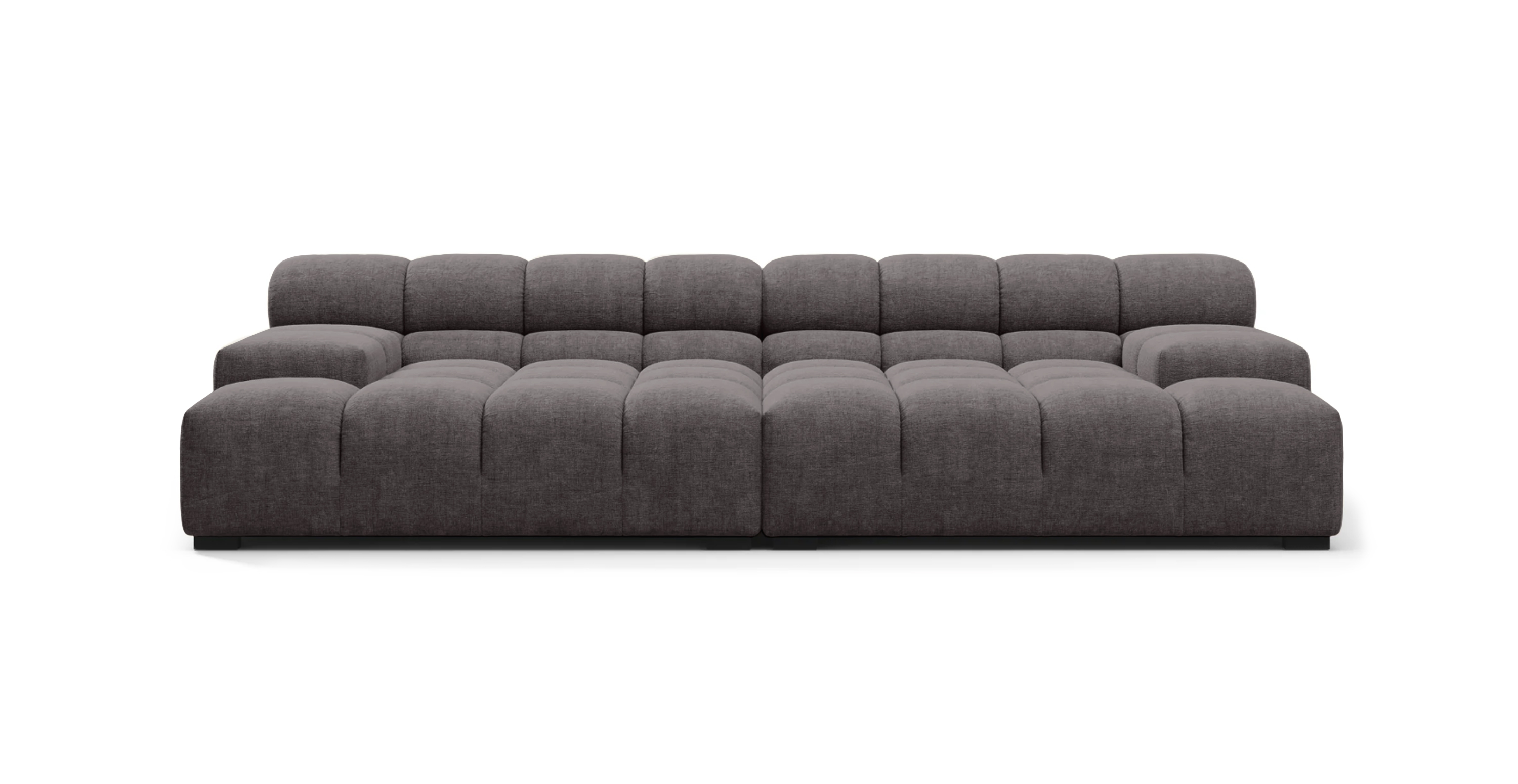 Tufted Sofa Extra Deep - Chenille Dark Gray Chenille